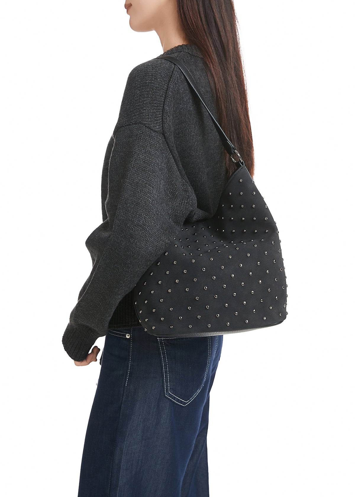 Celine Black Suede Shoulder Bag