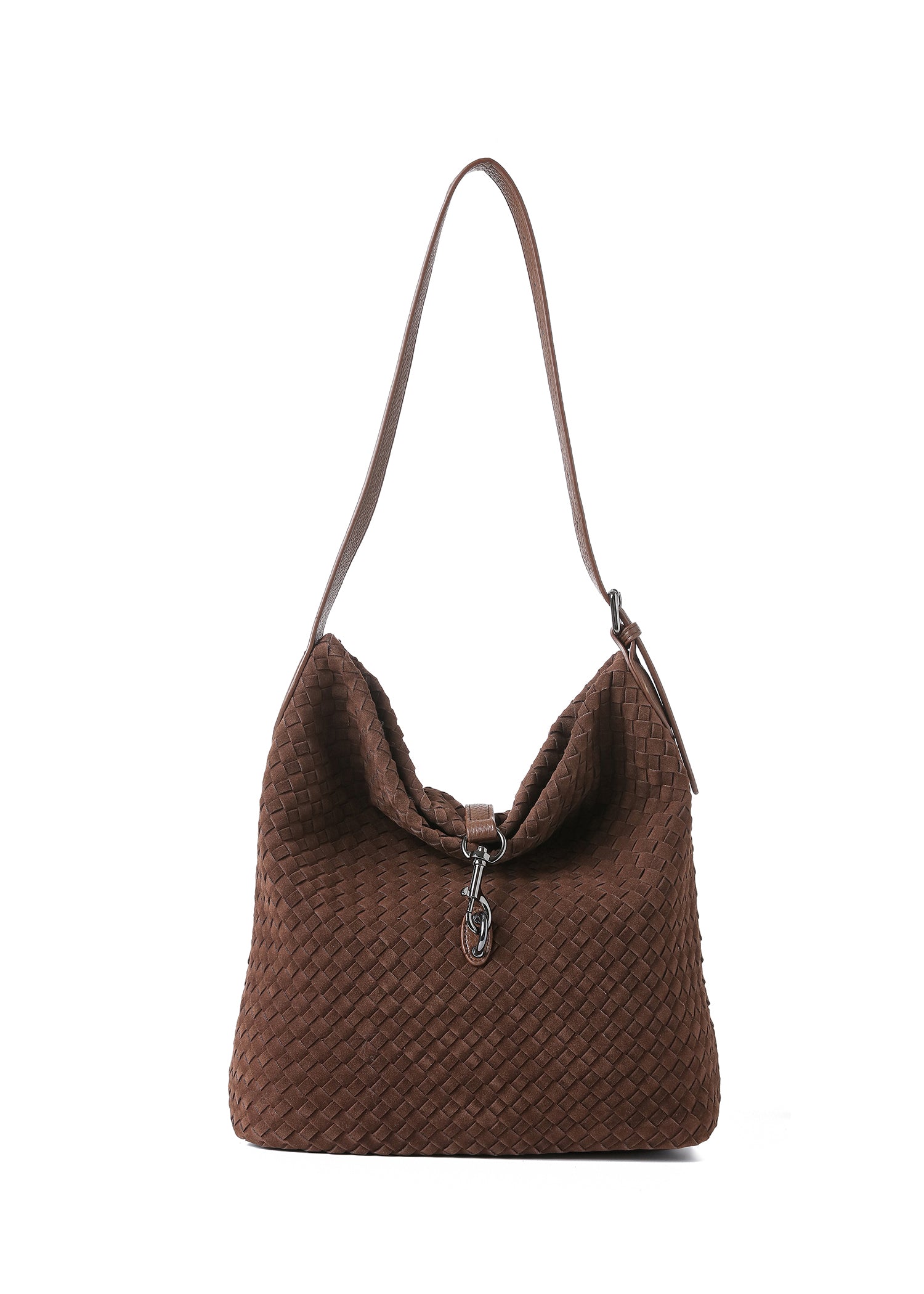 Sandy Woven Chocolate Shoulder Bag