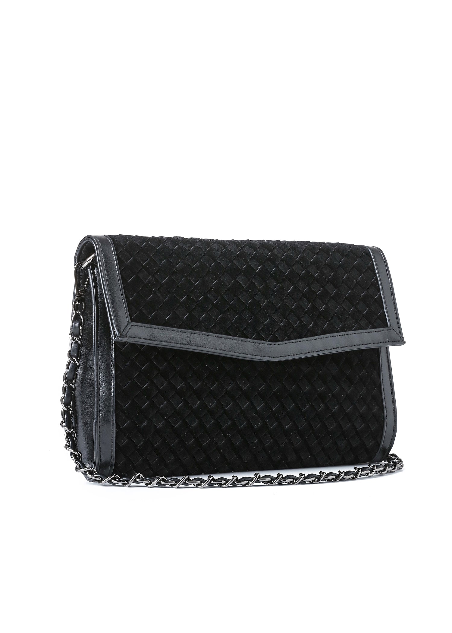 Beth Black Woven Clutch