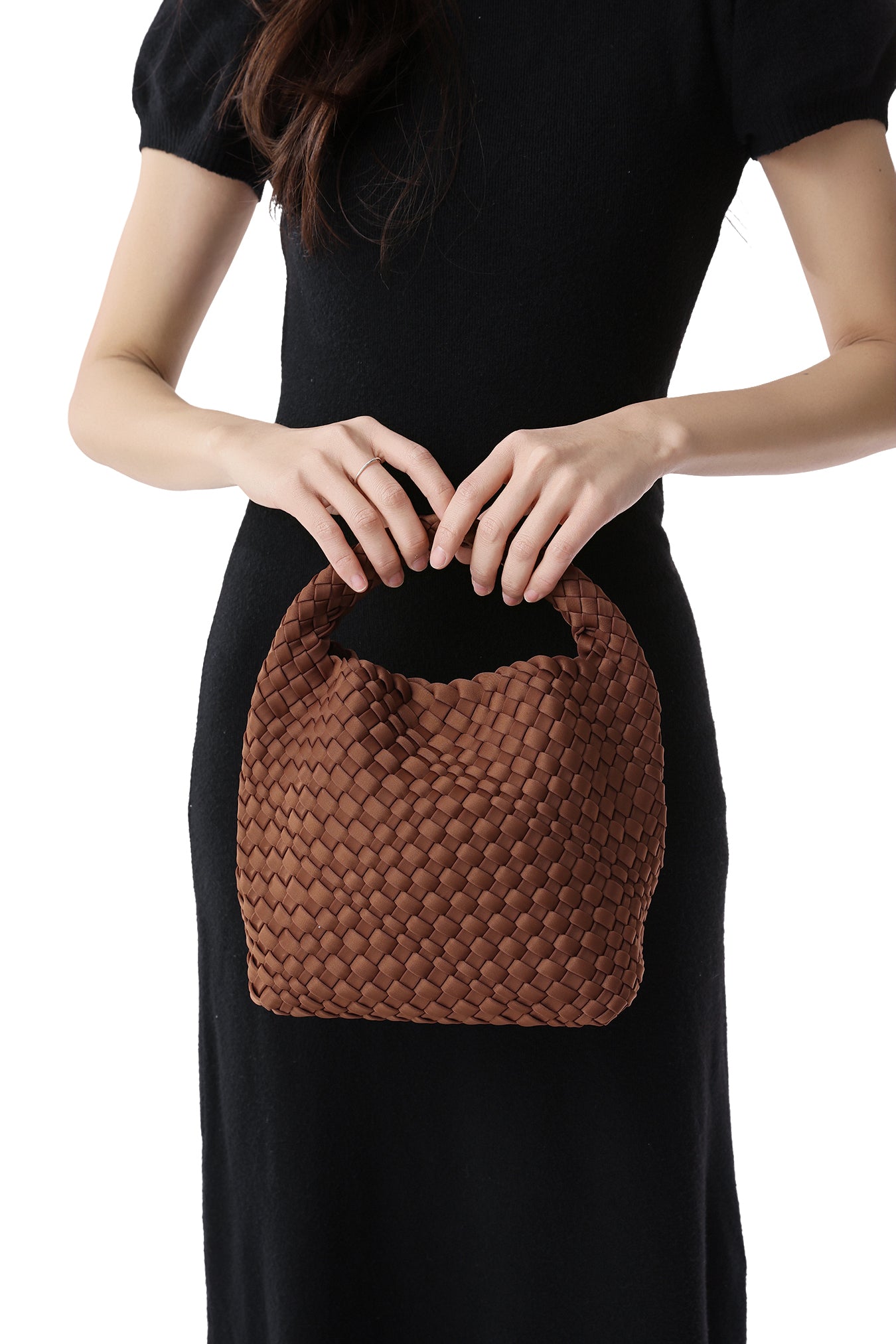 Shelly Walnut Woven Bucket Bag Pre Order Ships 9/1