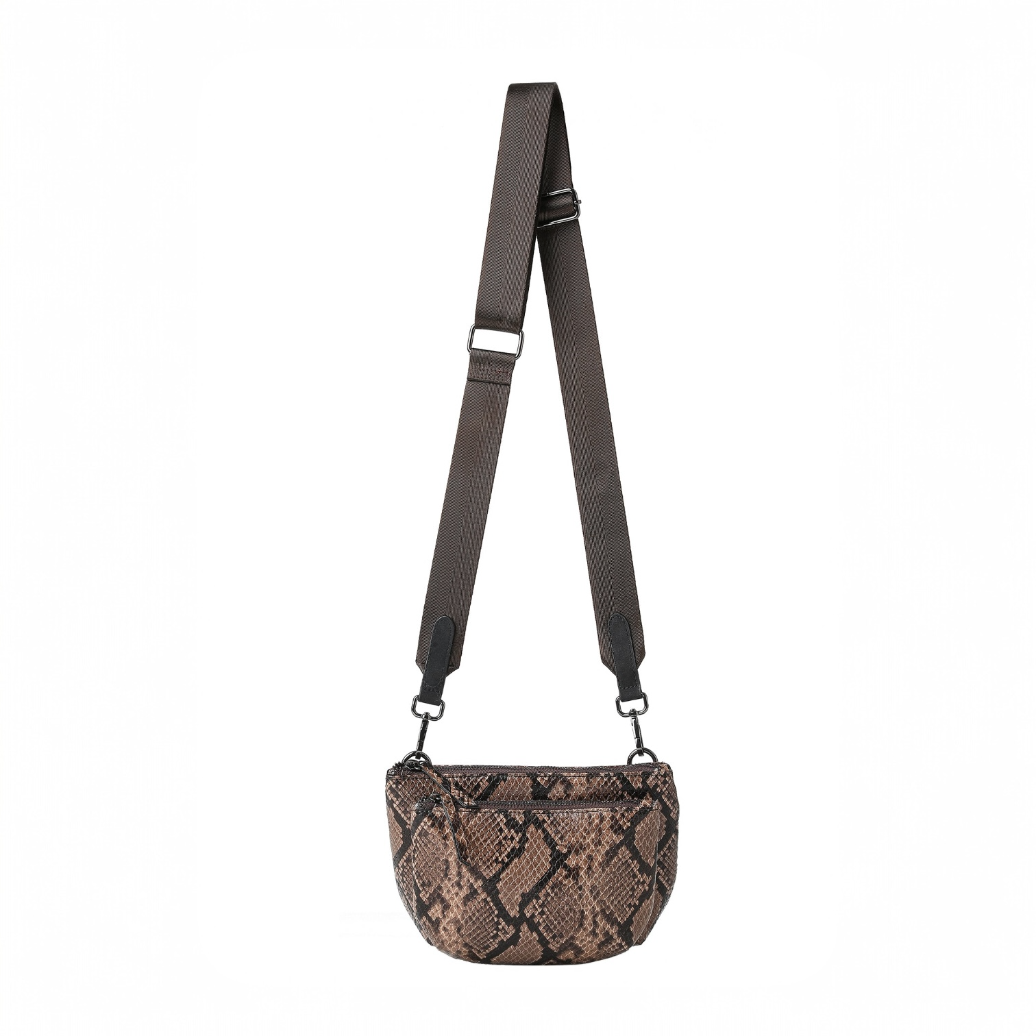 Devon Brown Python Convertible Crossbody - FINAL SALE