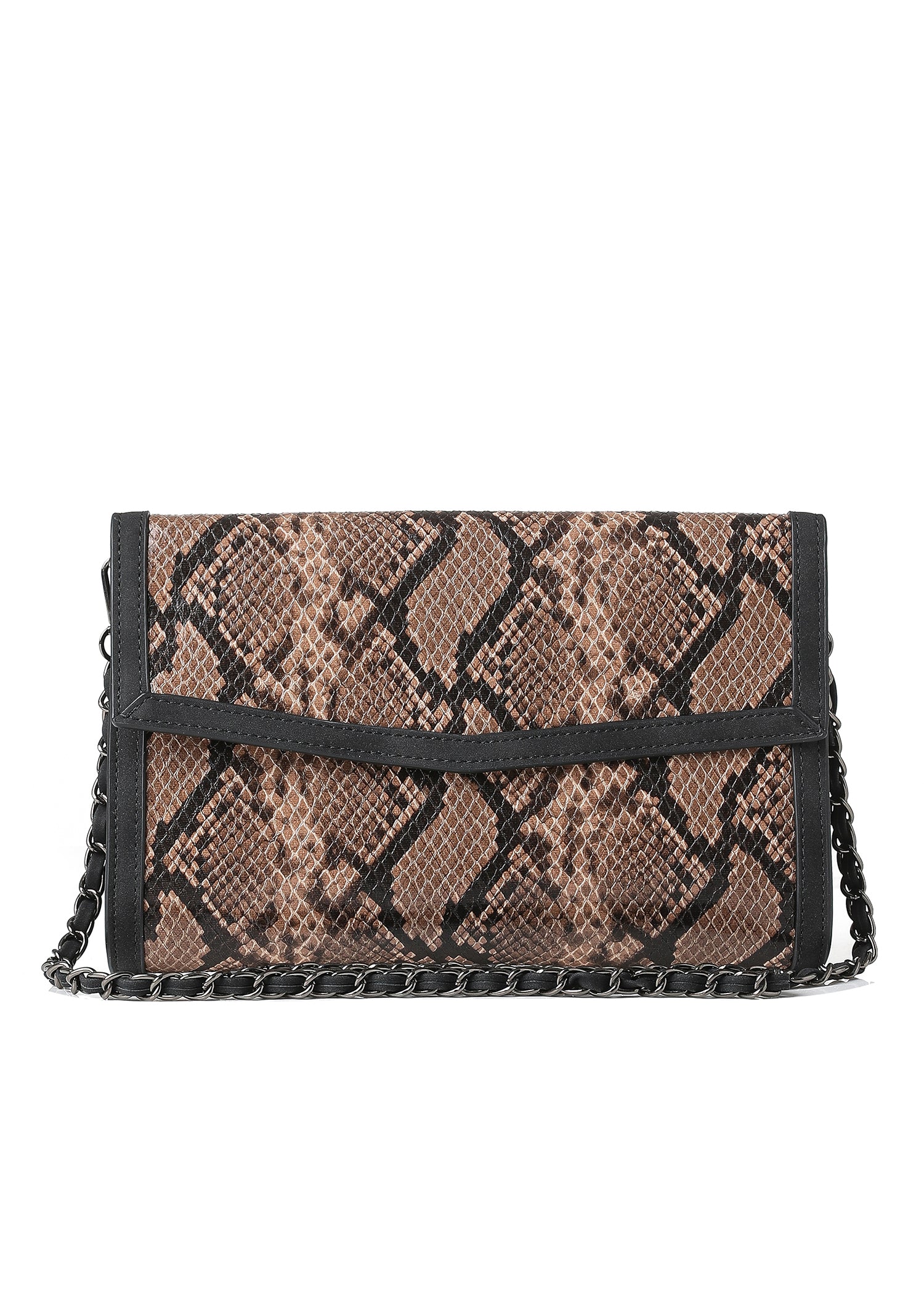 Beth Coffee Snake Clutch - FINAL SALE