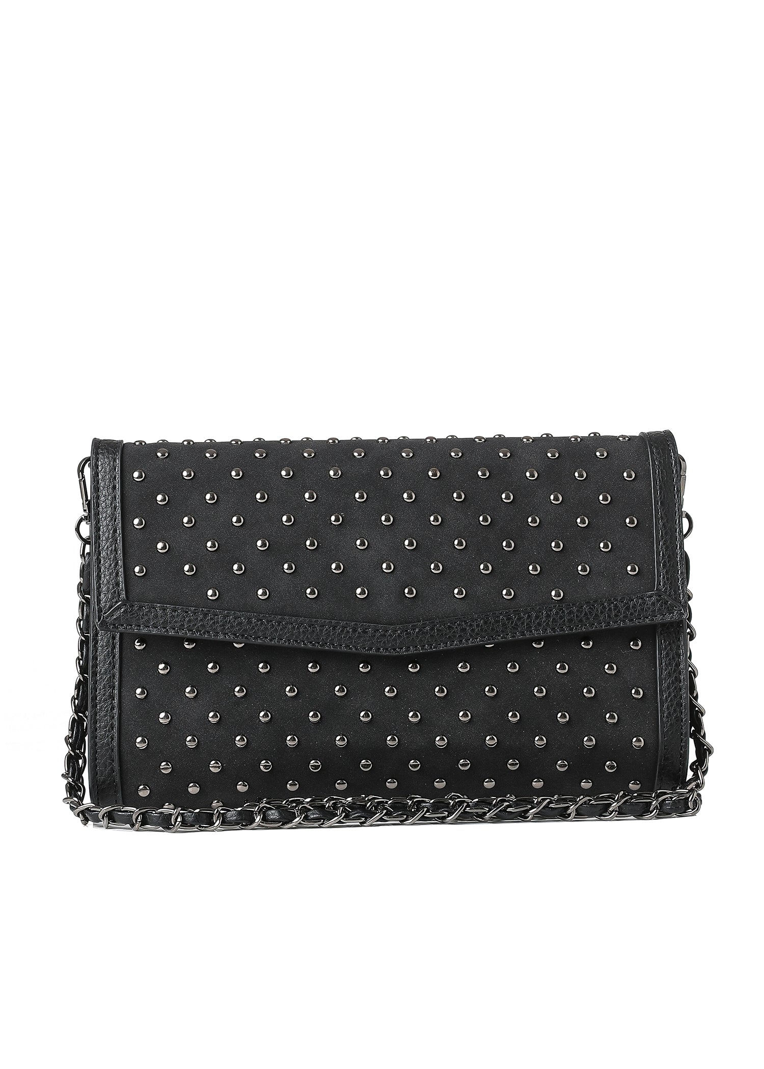 Beth Black Studded Clutch