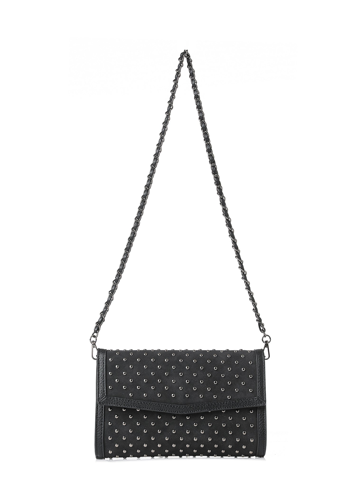 Beth Black Studded Clutch