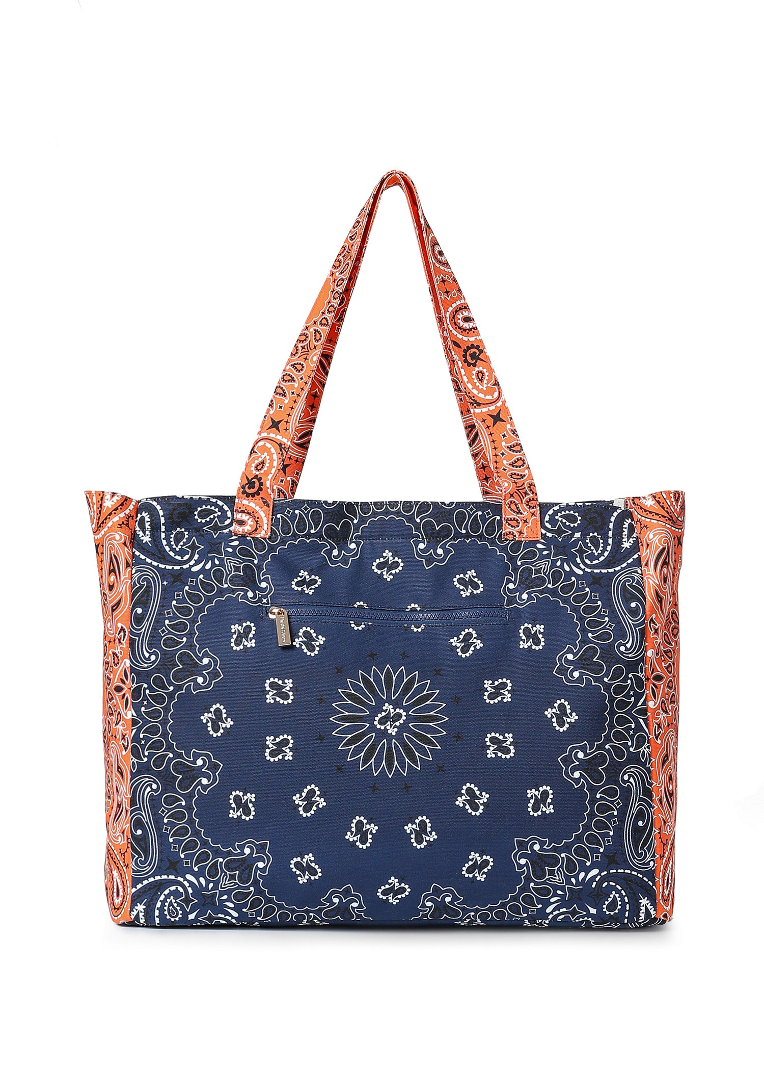 Bailey Navy/Orange Bandana Tote