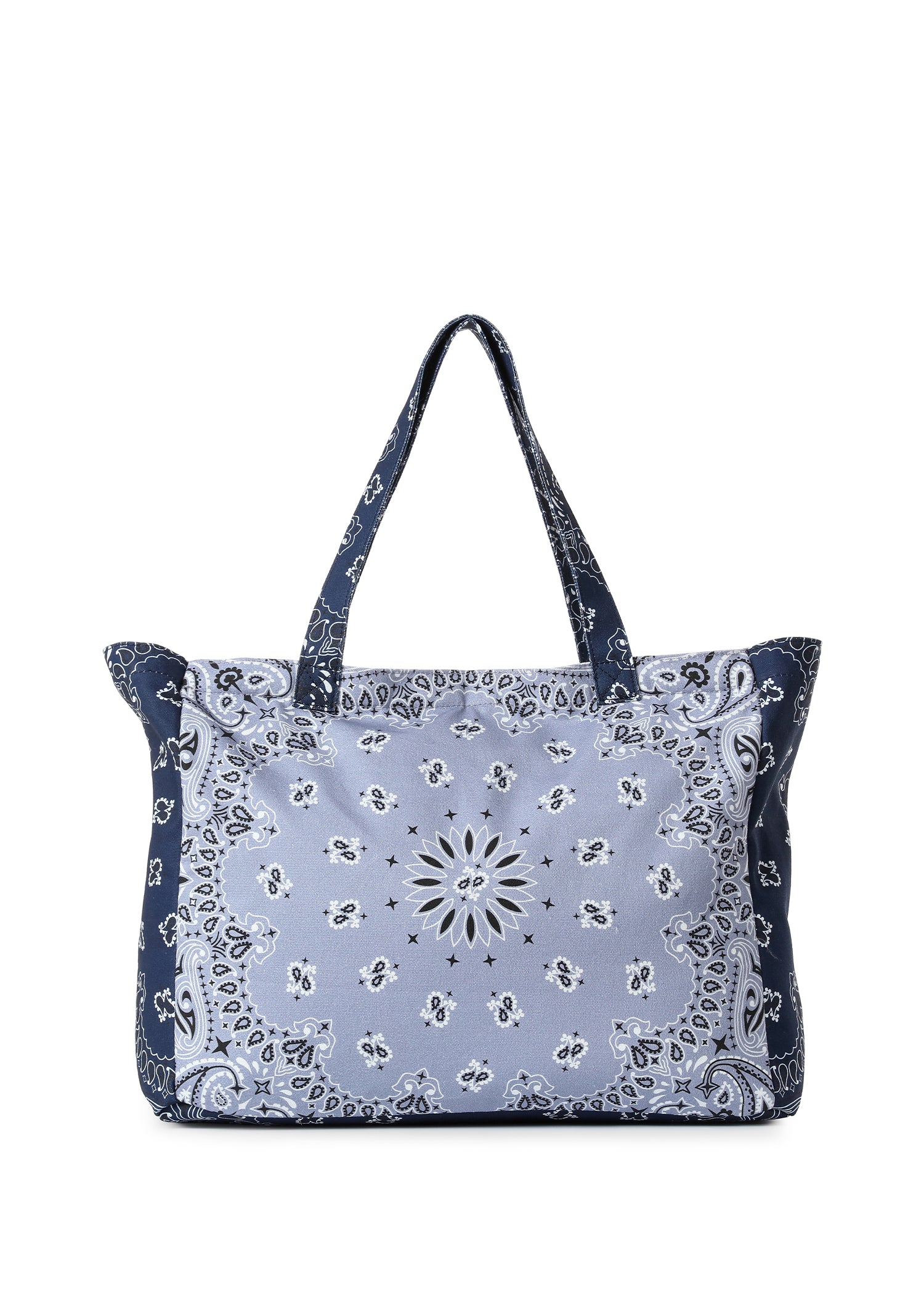 Bailey Navy/Light Blue Bandana Tote with Monogram
