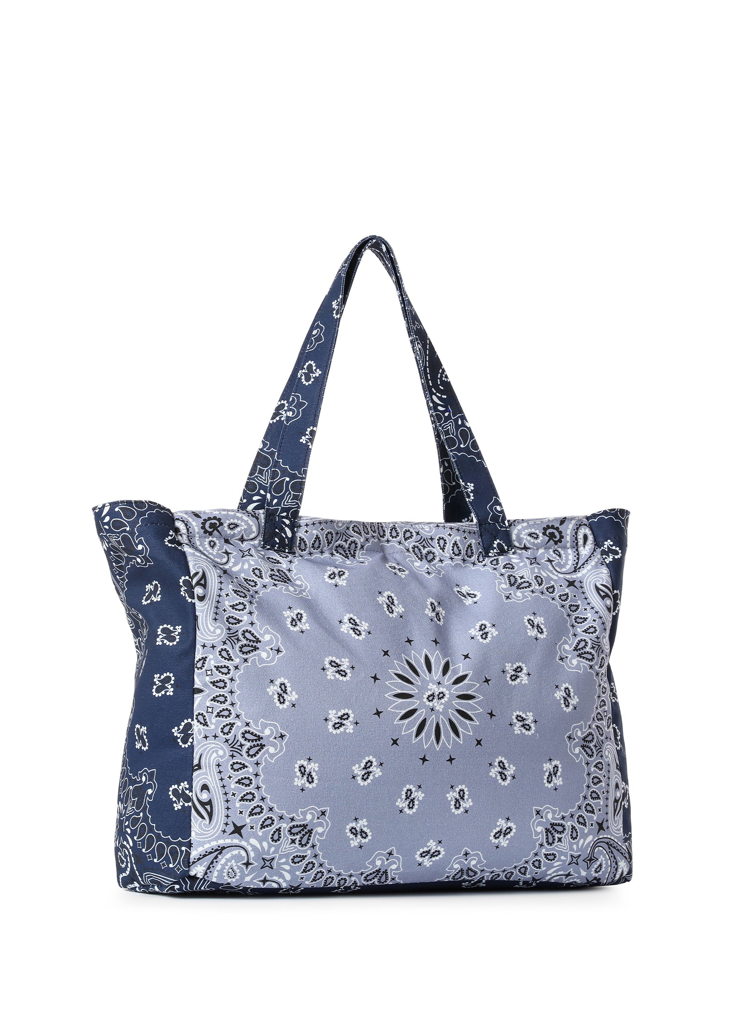 Bailey Navy/Light Blue Bandana Tote with Monogram