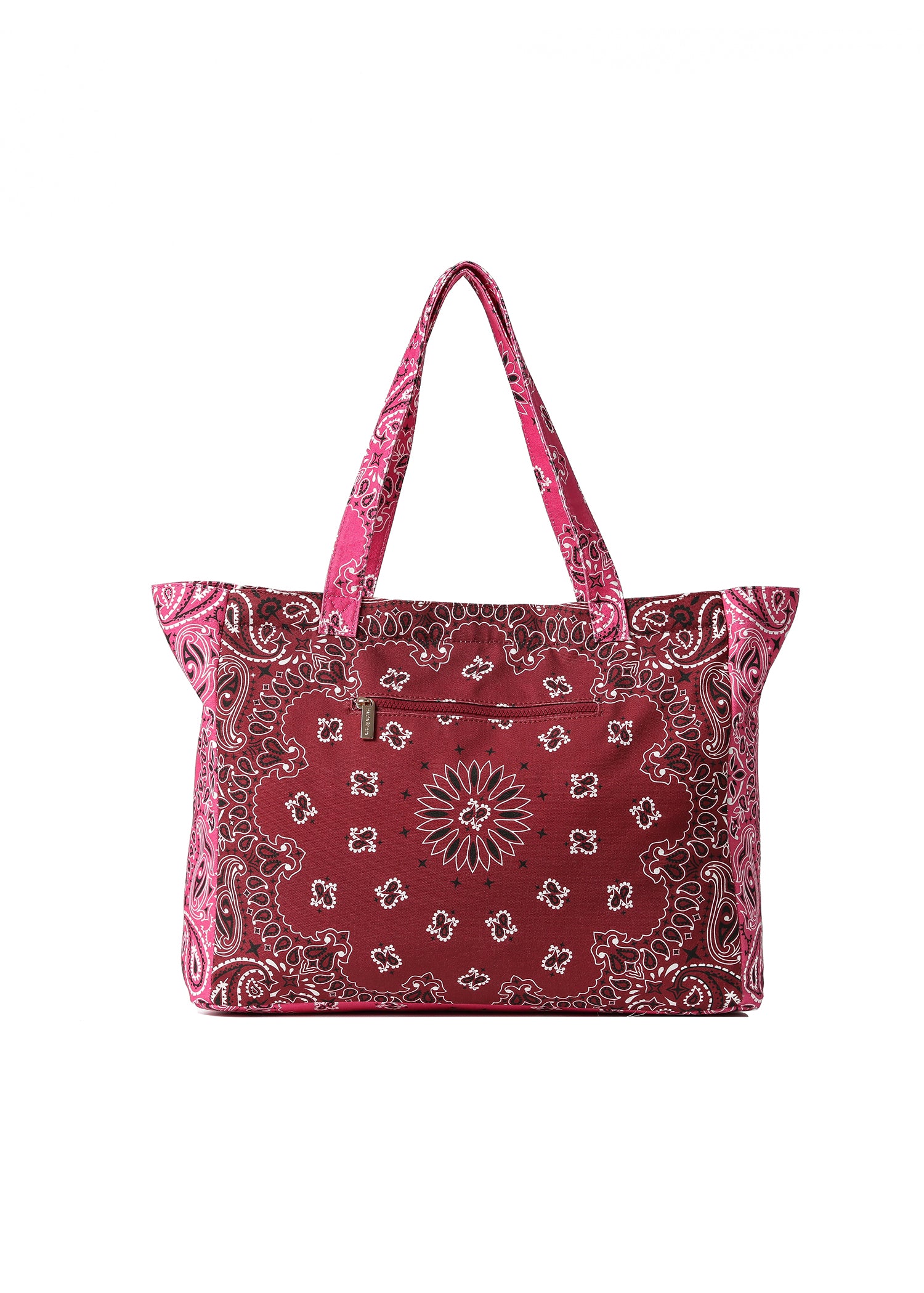 Bailey Burgundy/Pink Bandana Tote