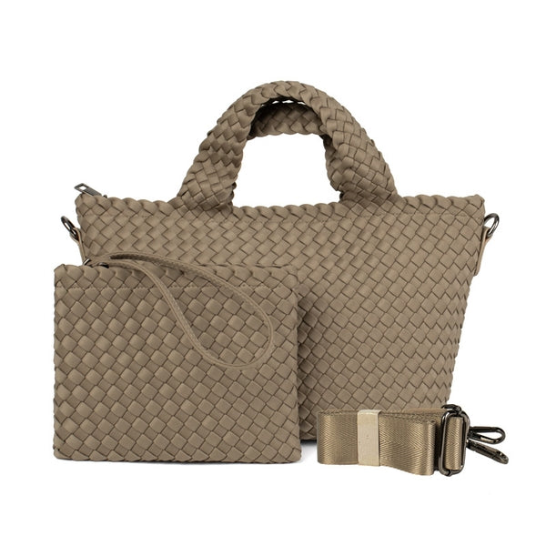 Mark Taupe Woven Mini Tote