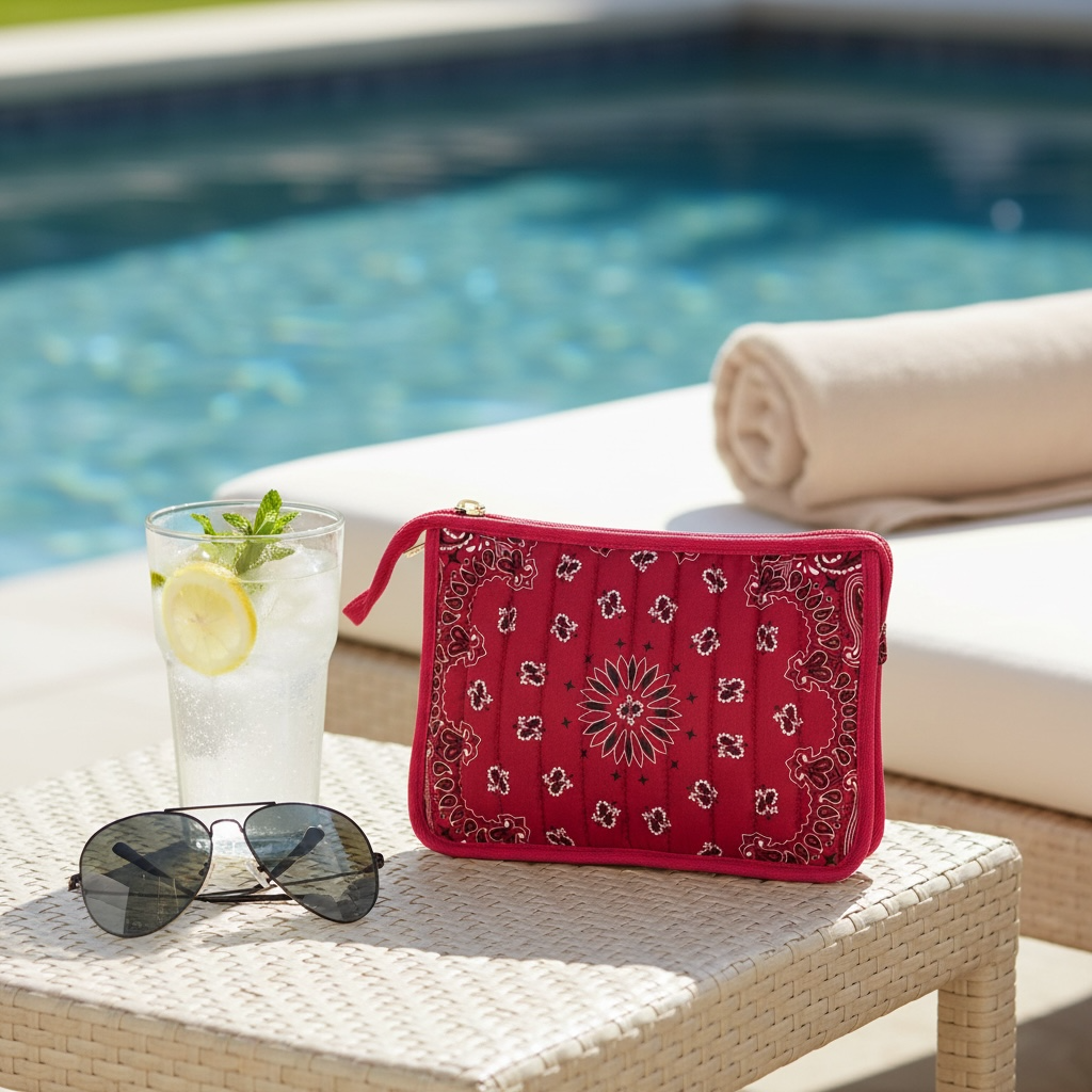 Beau Burgundy Bandana Pouch