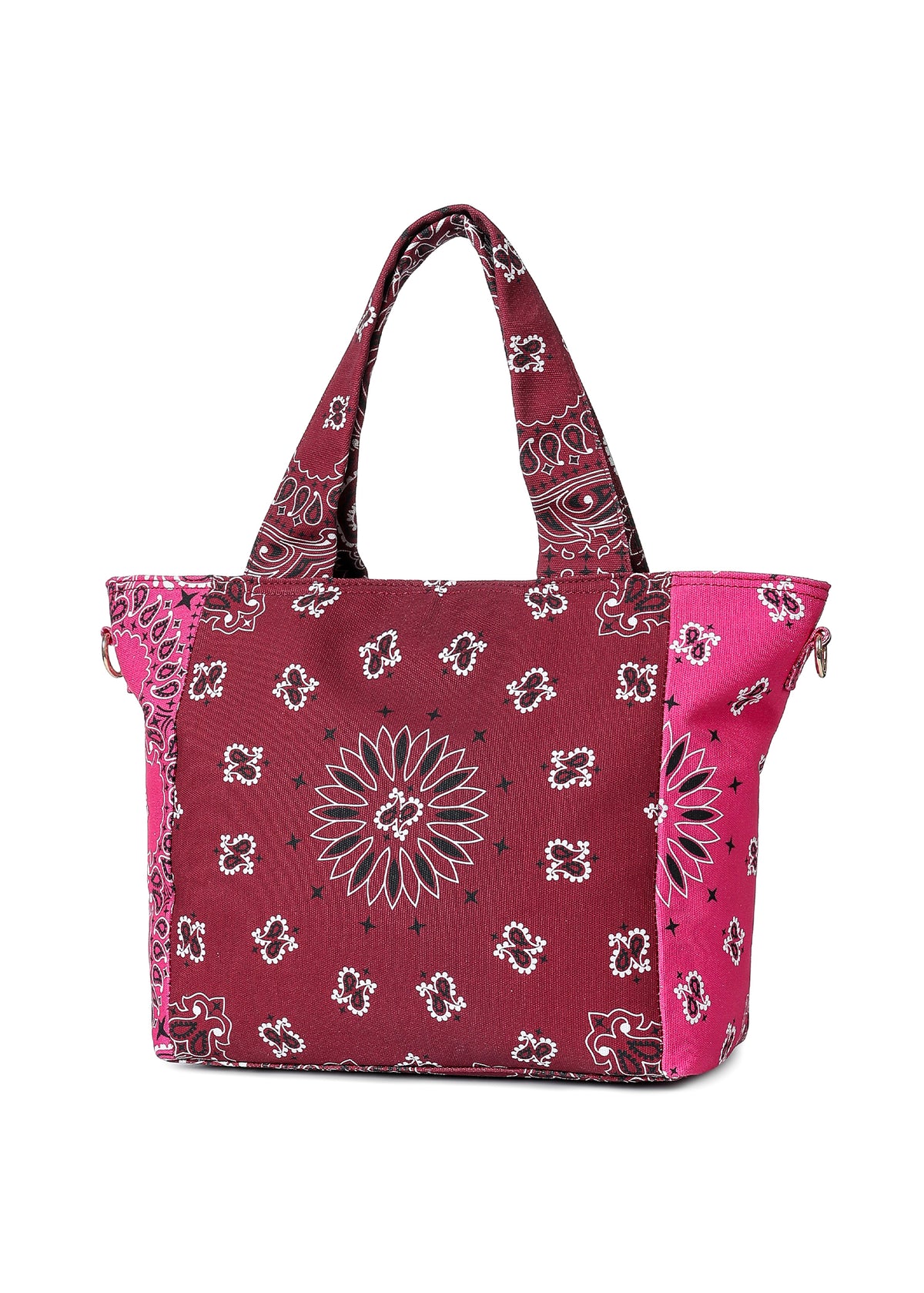 Jaime Burgundy/Pink Bandana Tote