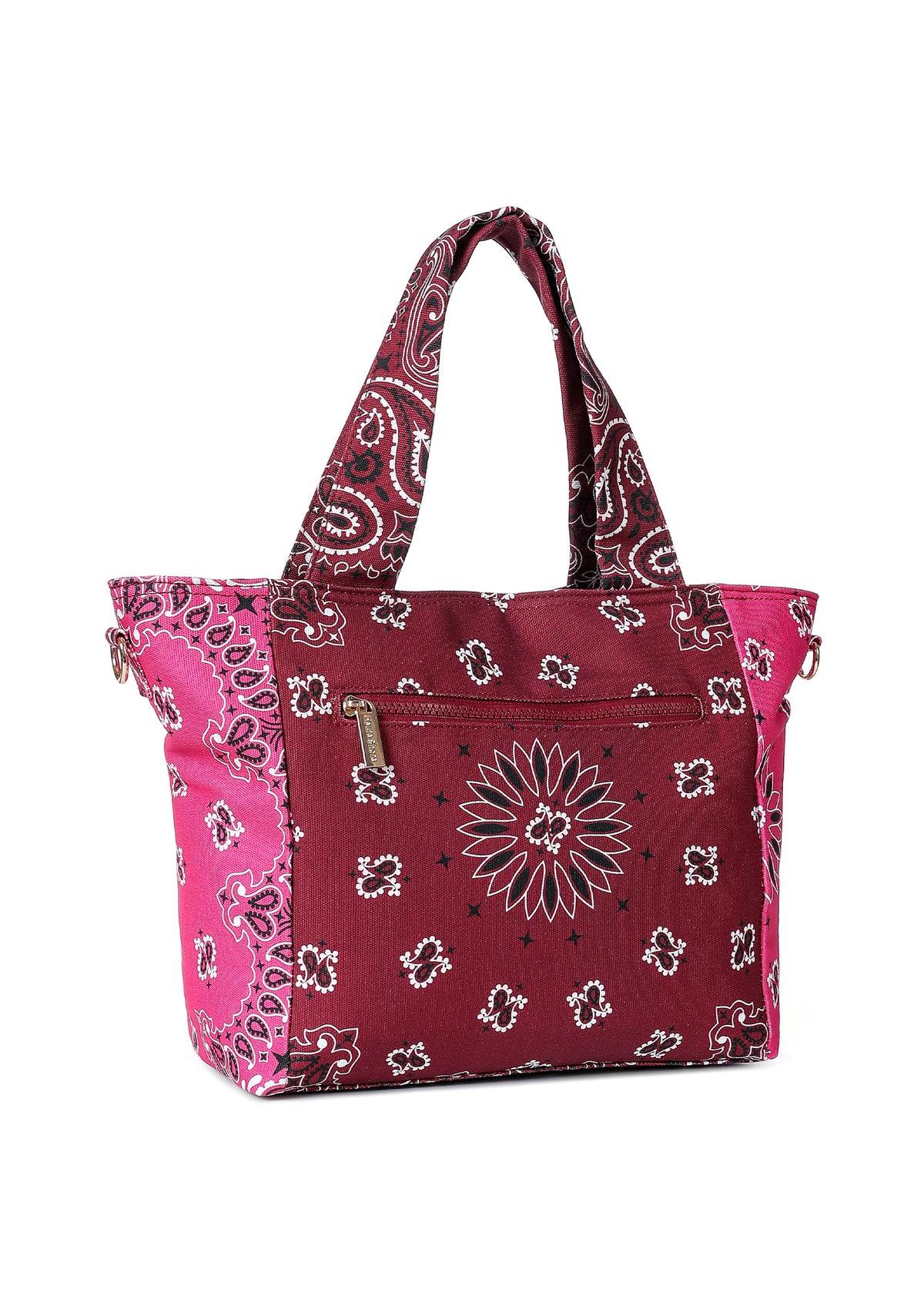 Jaime Burgundy/Pink Bandana Tote
