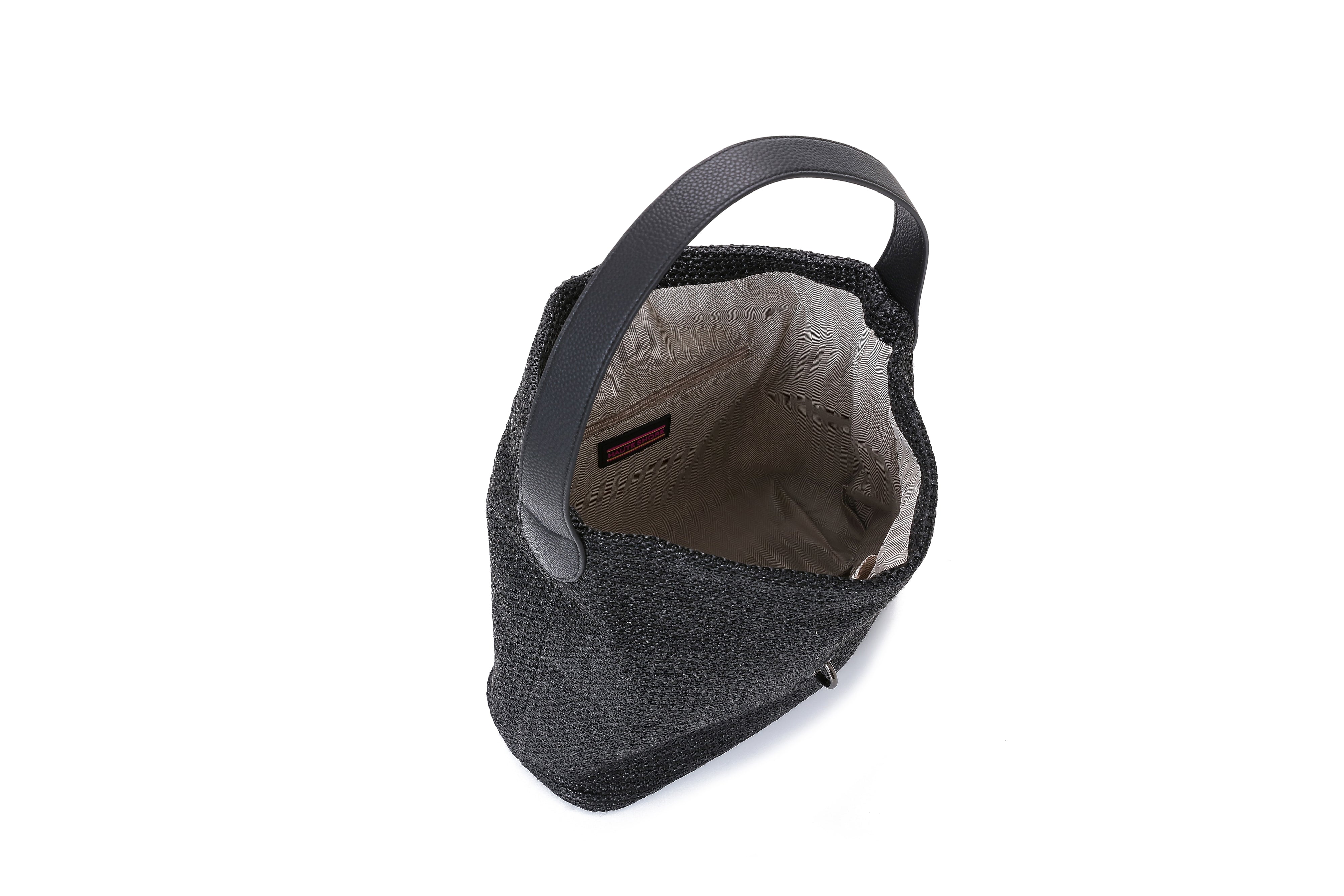 Sandy Black Raffia Shoulder Bag