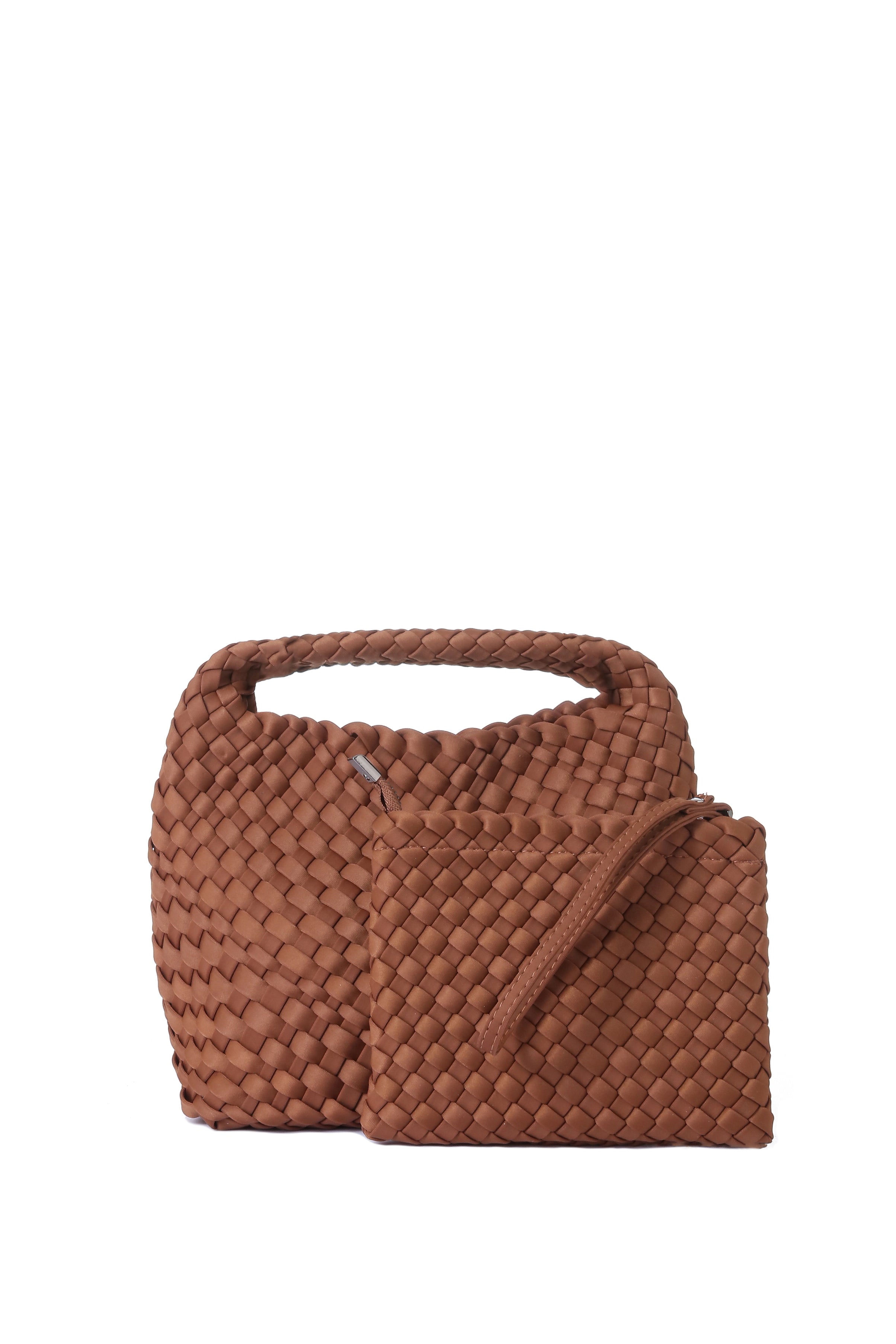 Shelly Walnut Woven Bucket Bag Pre Order Ships 9/1