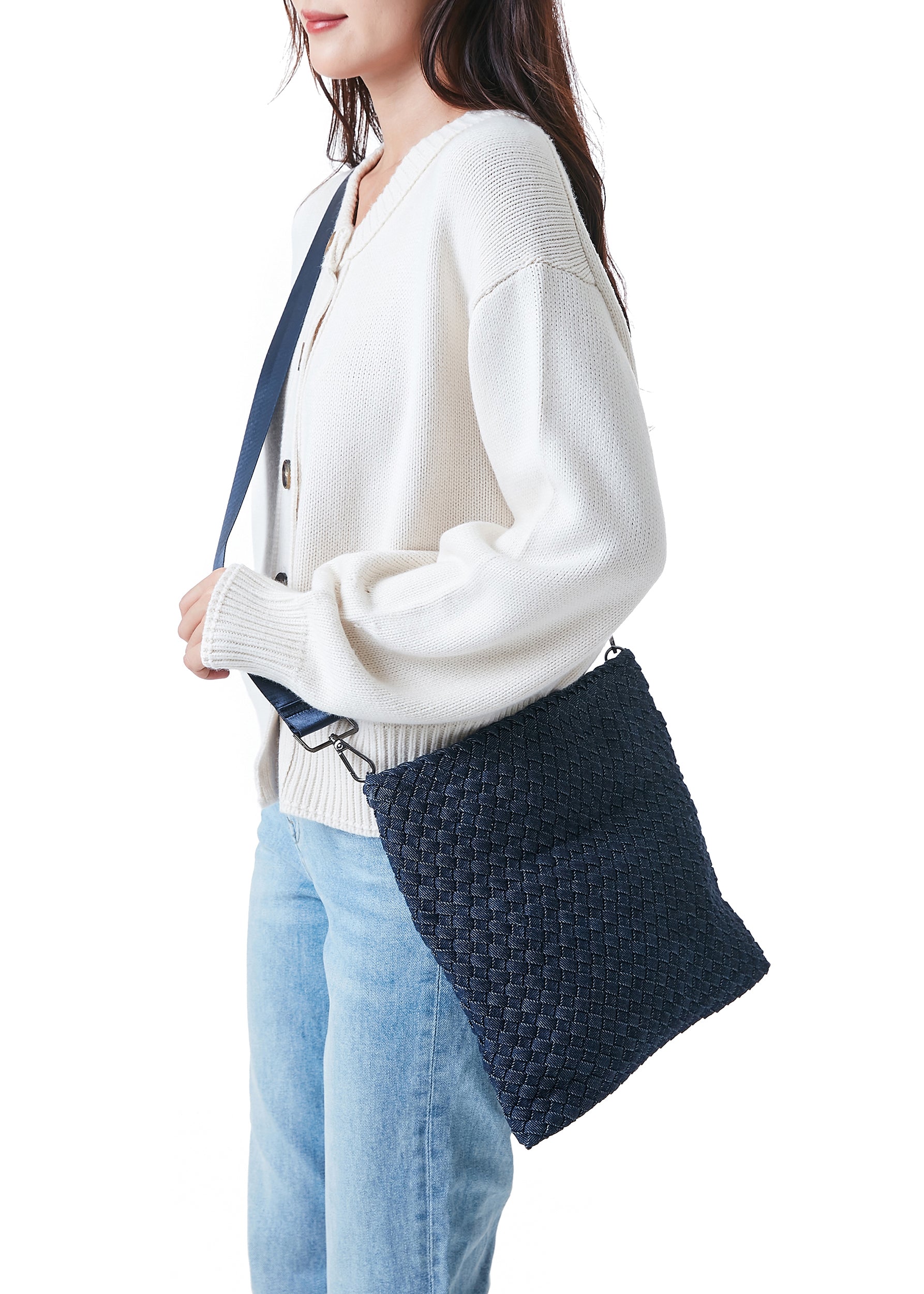 Val Indigo Convertible Woven Crossbody