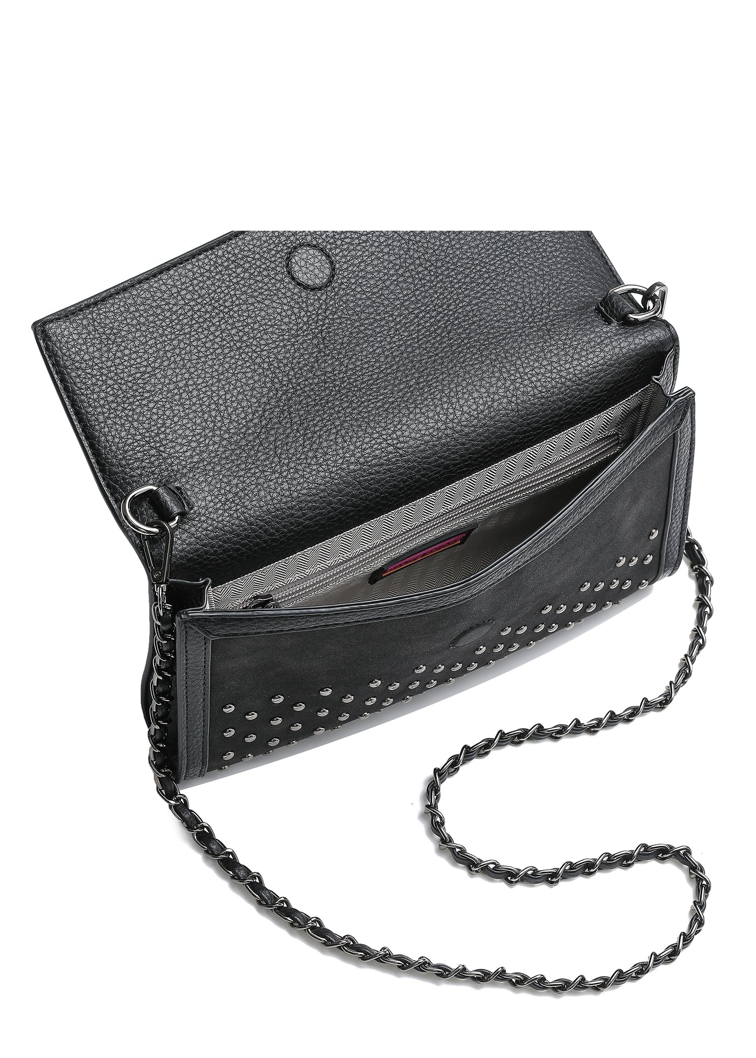 Beth Black Studded Clutch