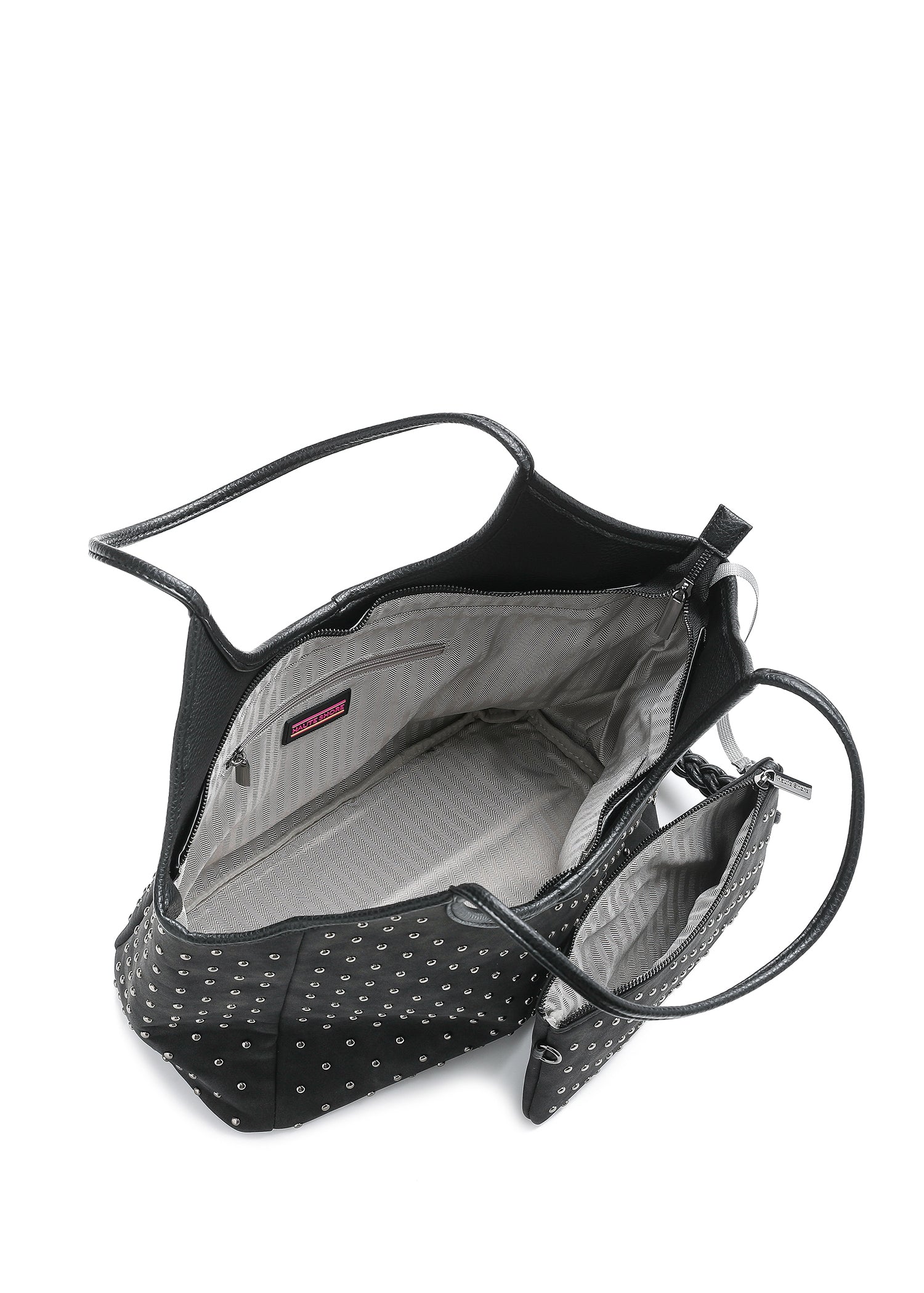 Isla Black Suede Studded Tote