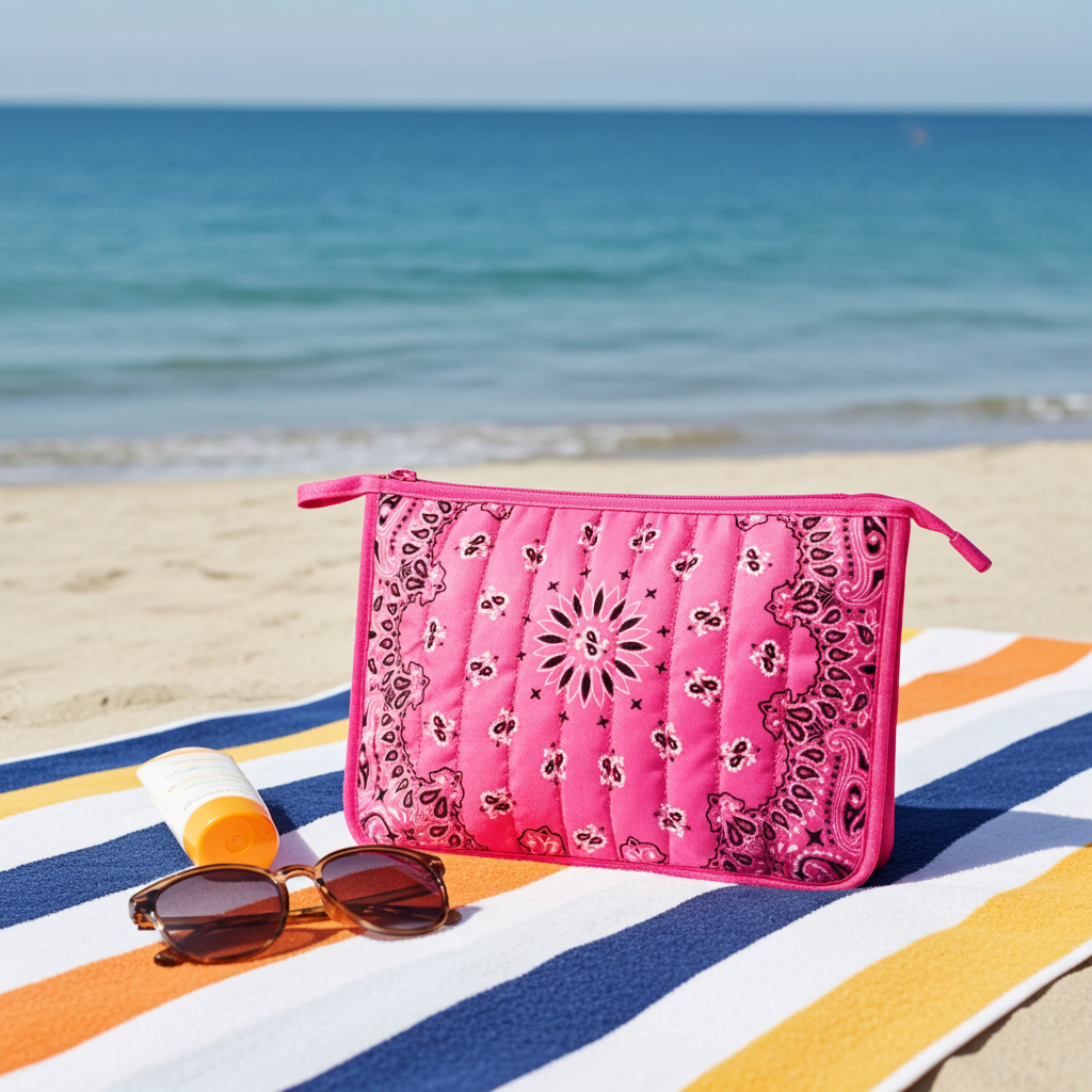 Beau Pink Bandana Pouch with Monogram