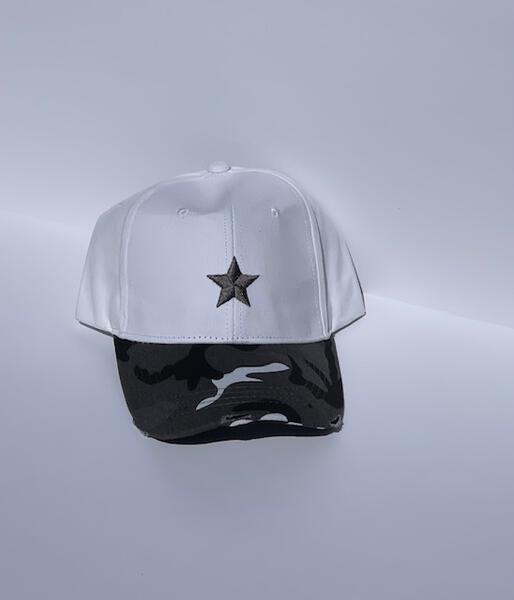 White/Charcoal Star/Gray Camo Brim Boardwalk Baseball Cap