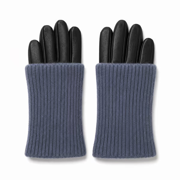 Brooklyn Leather/Charcoal Knit Glove