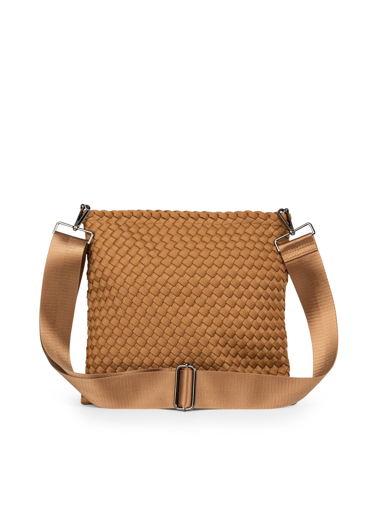 Val Camel Convertible Woven Crossbody