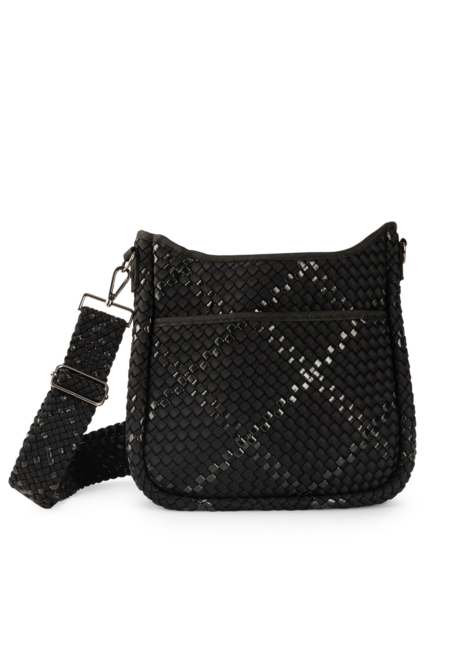 Blake Noir Woven Crossbody Bag