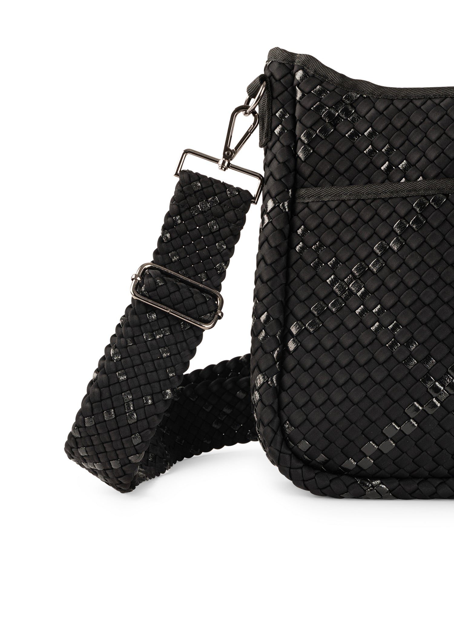 Blake Noir Woven Crossbody Bag