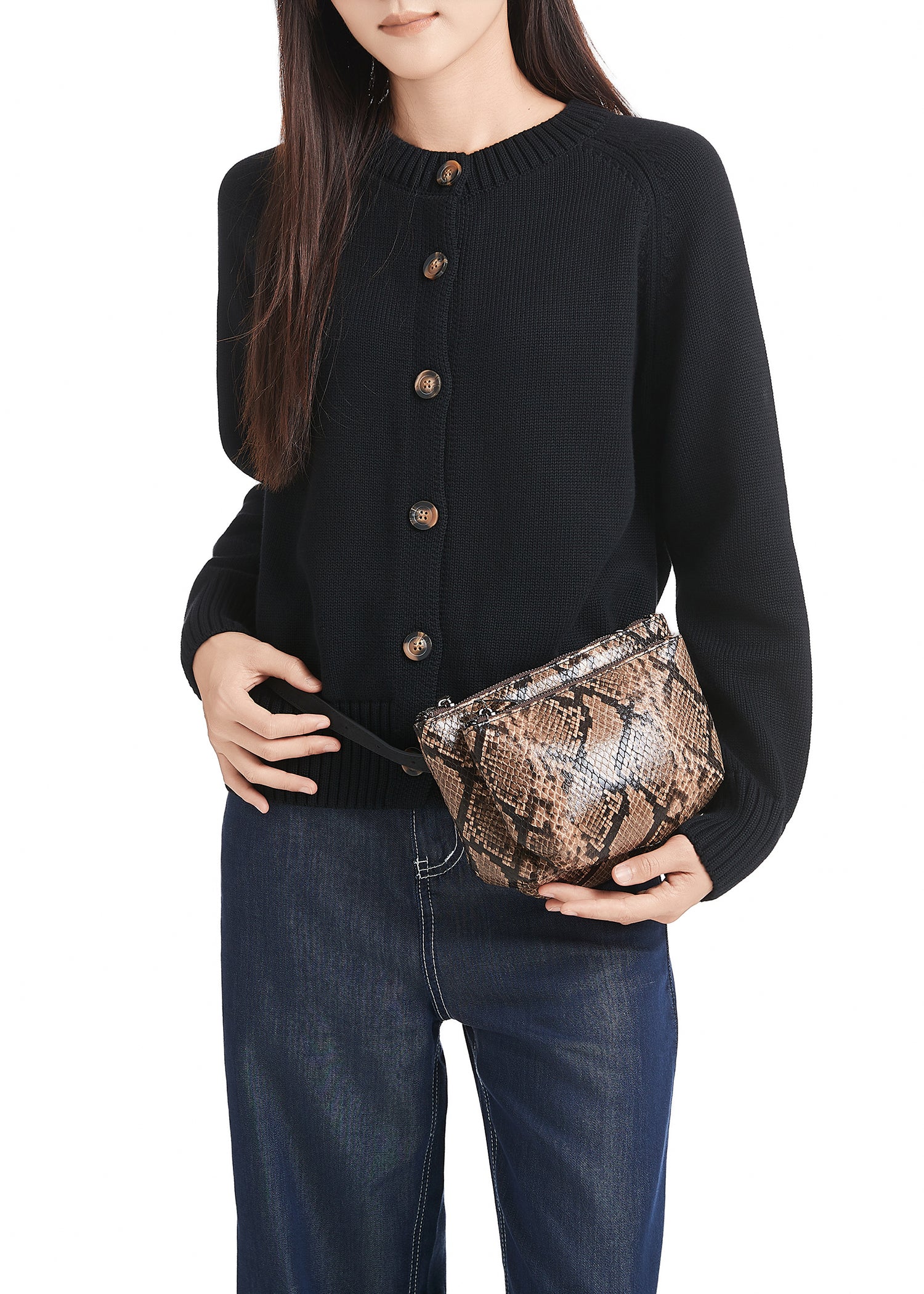 Devon Brown Python Convertible Crossbody - FINAL SALE