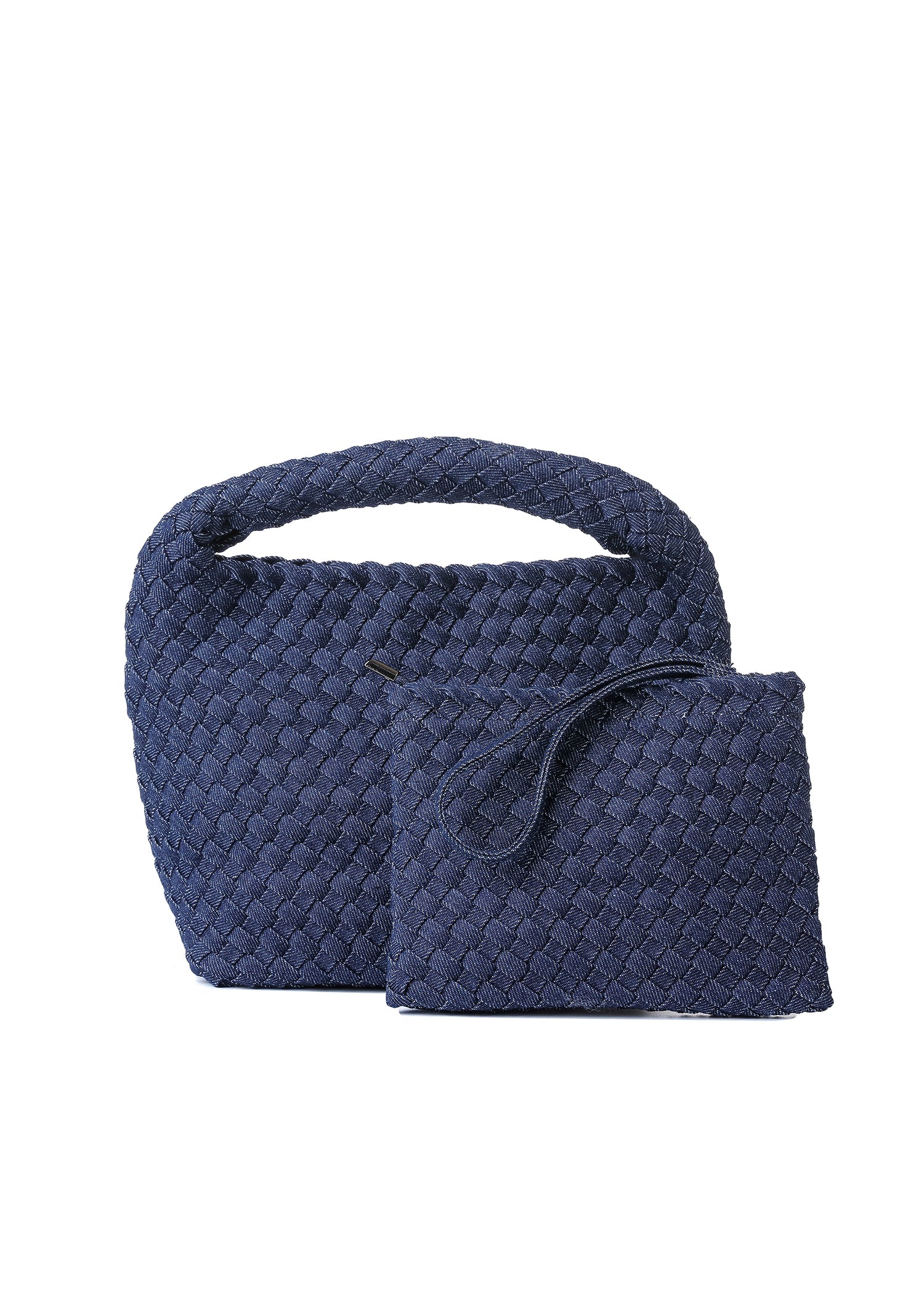 Shelly Indigo Woven Bucket Bag