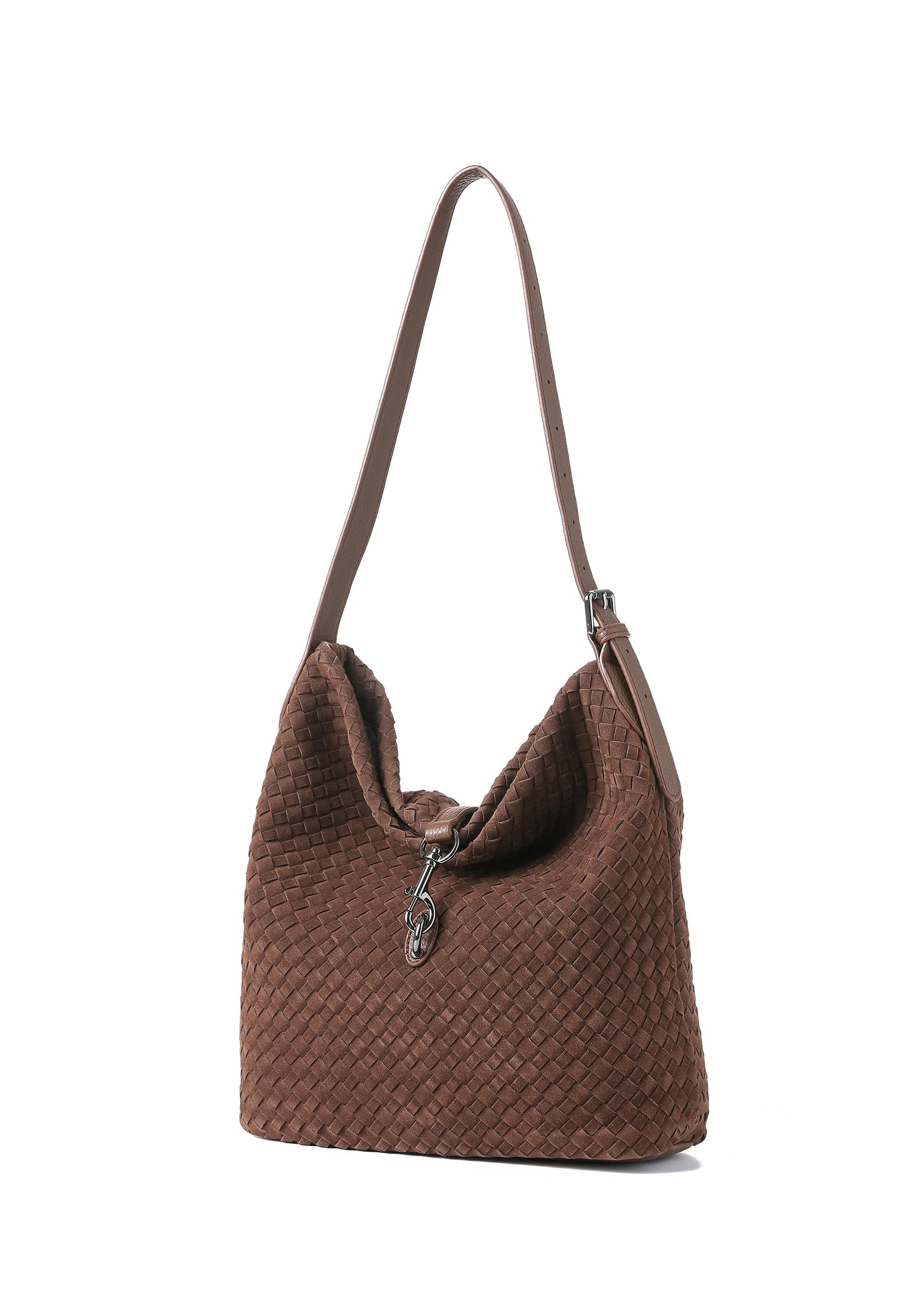 Sandy Woven Chocolate Shoulder Bag