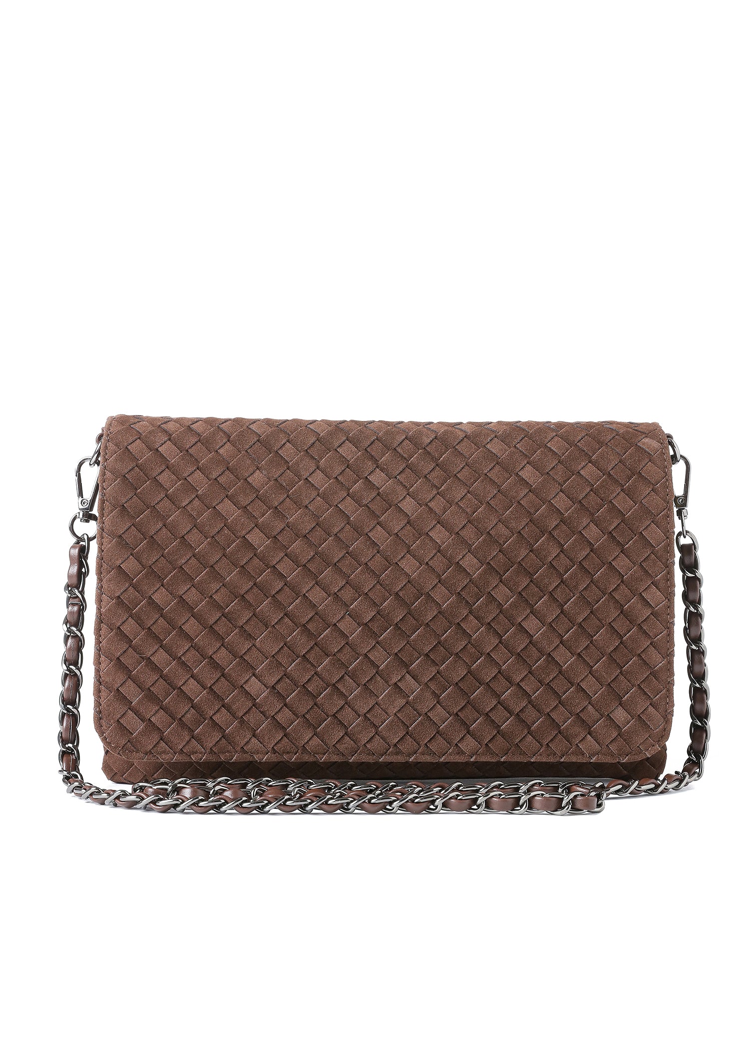 Lexi Woven Chocolate Crossbody