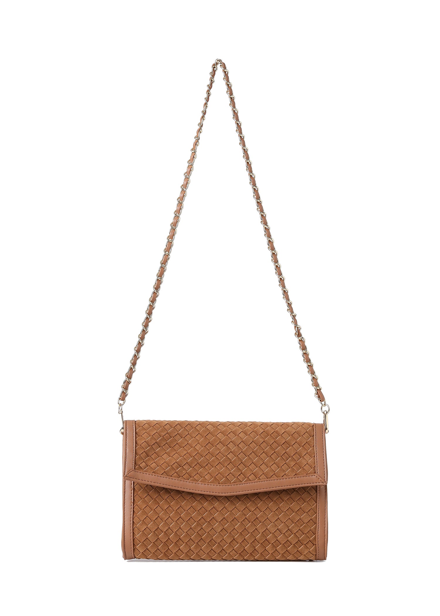 Beth Saddle Woven Clutch