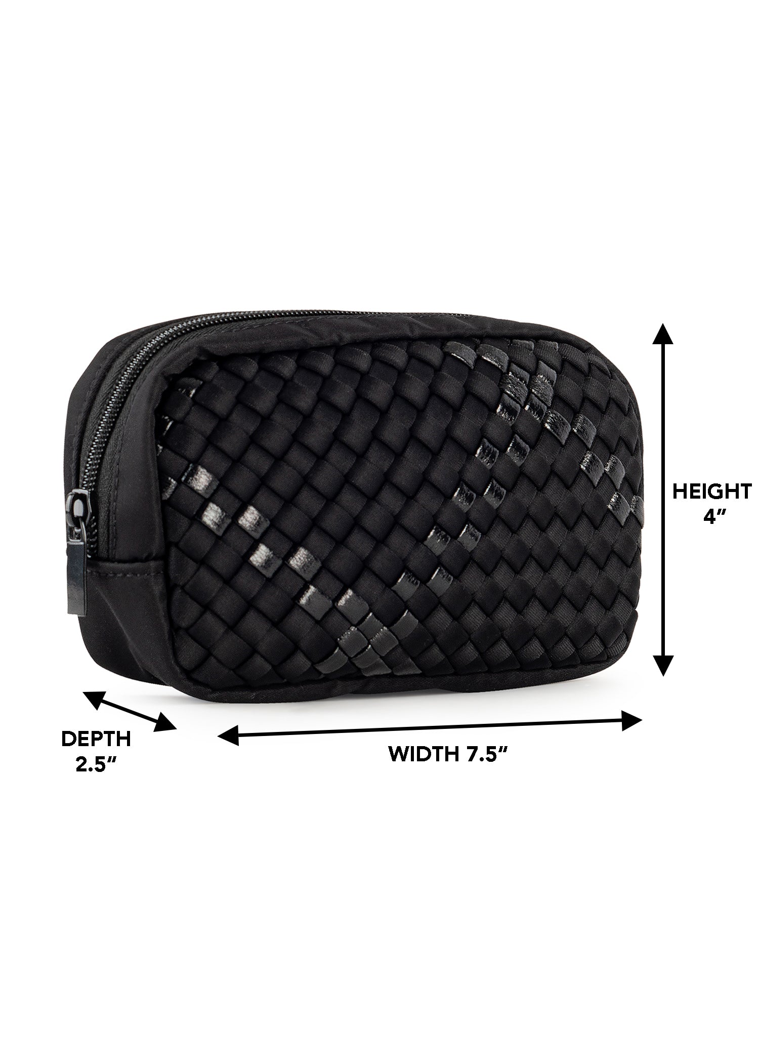 Ally Noir Woven Cosmetic Case