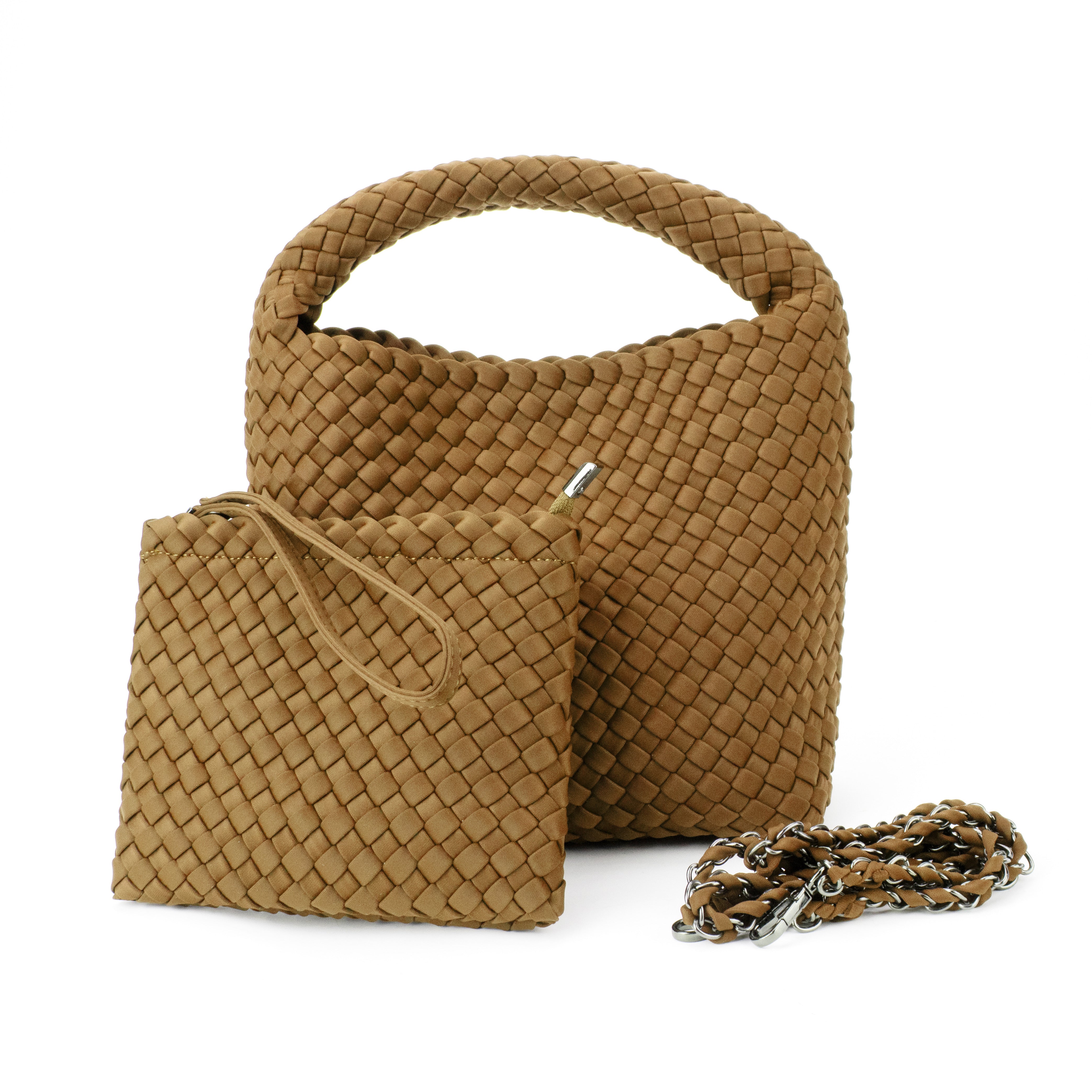 Shelly Woven Bucket Bag- Camel PRE ORDER SHIPS 12/1-15