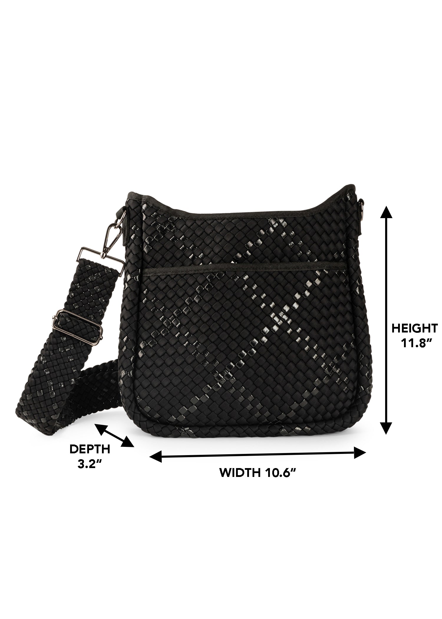 Blake Noir Woven Crossbody Bag