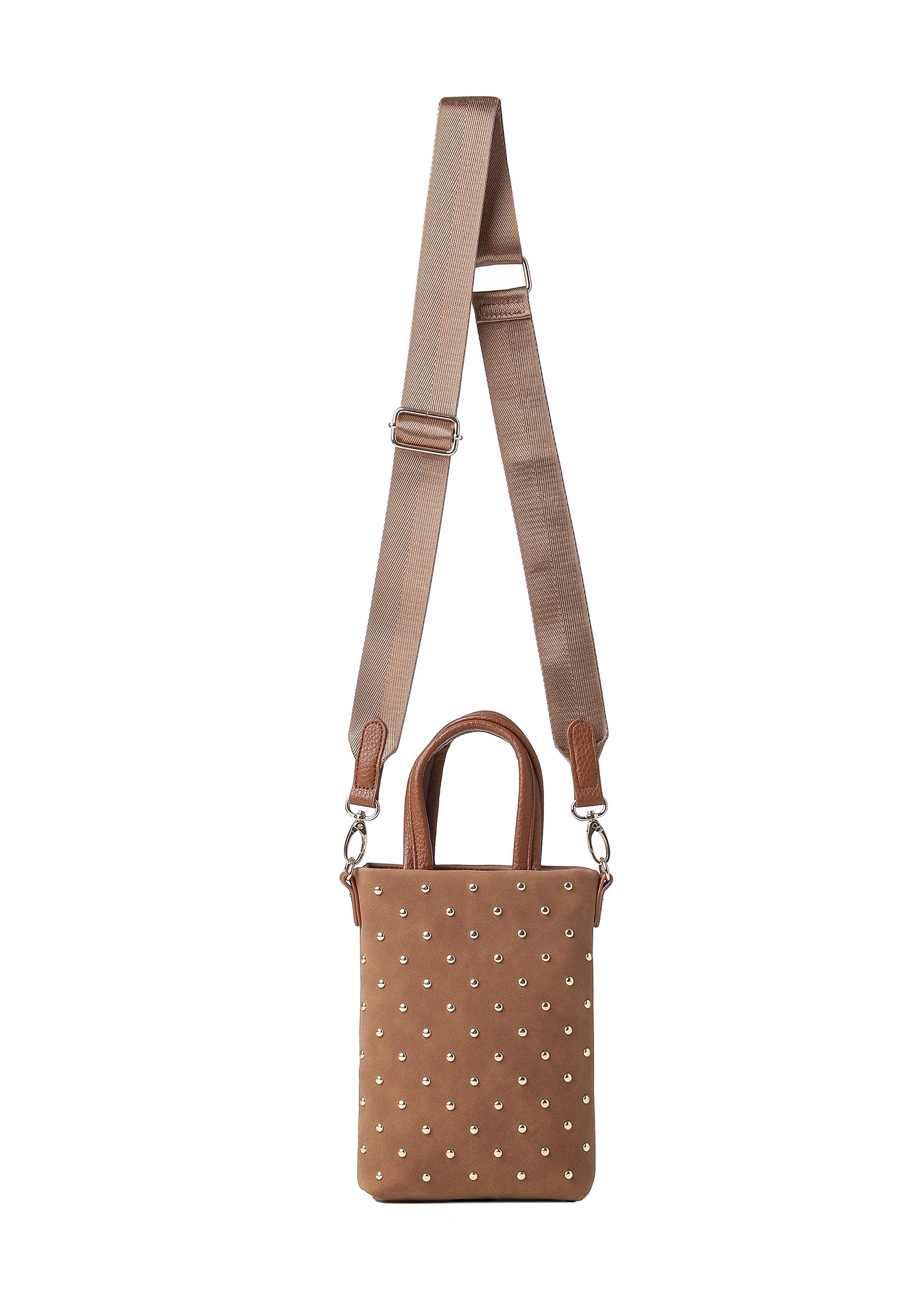 Mila Saddle Studded Suede Phone Crossbody Bag