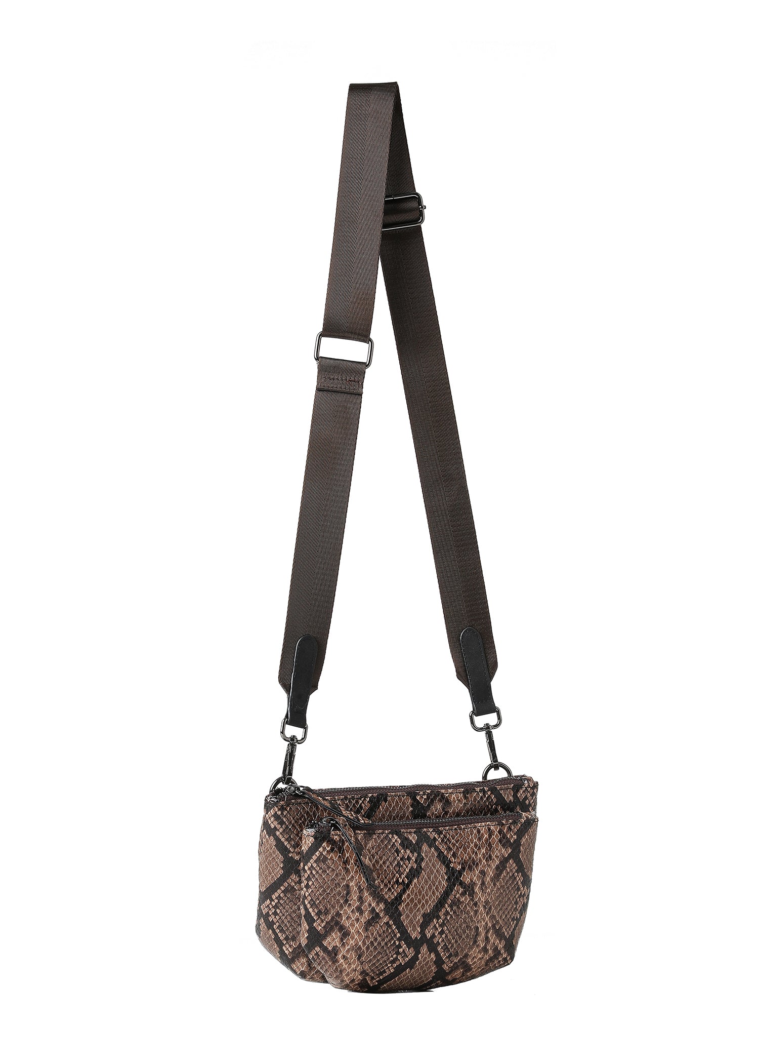 Devon Brown Python Convertible Crossbody - FINAL SALE