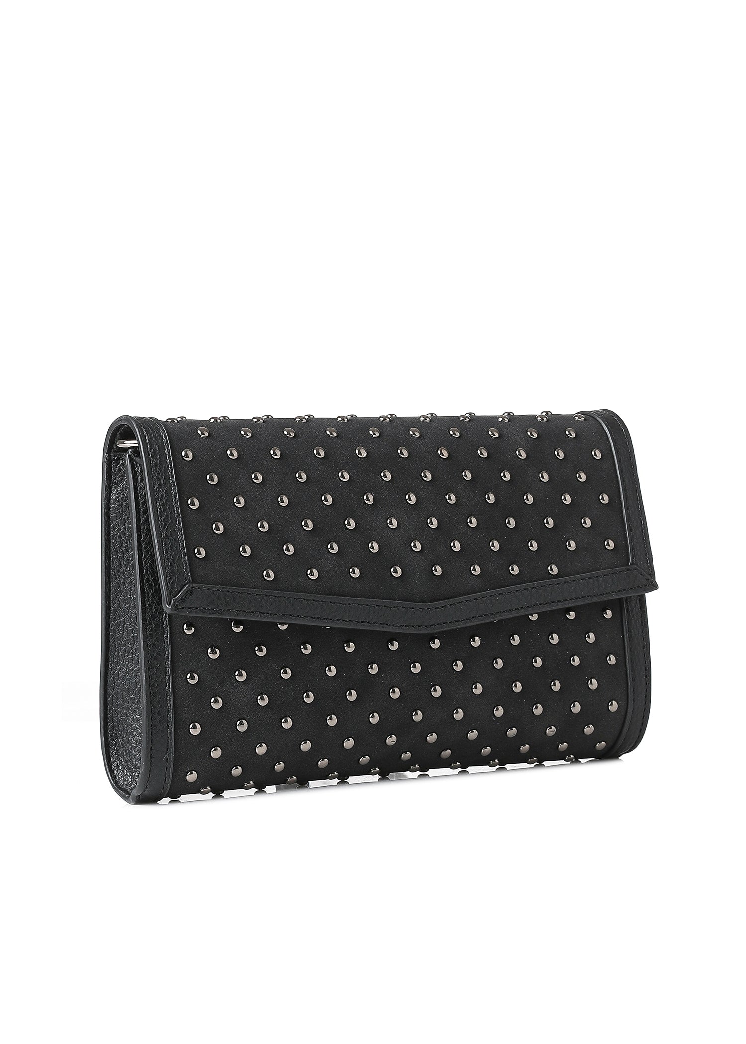 Beth Black Studded Clutch