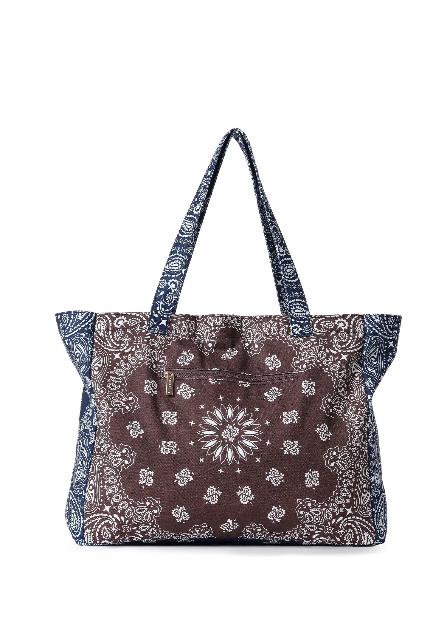 Bailey Brown/Navy Bandana Tote with MONOGRAM