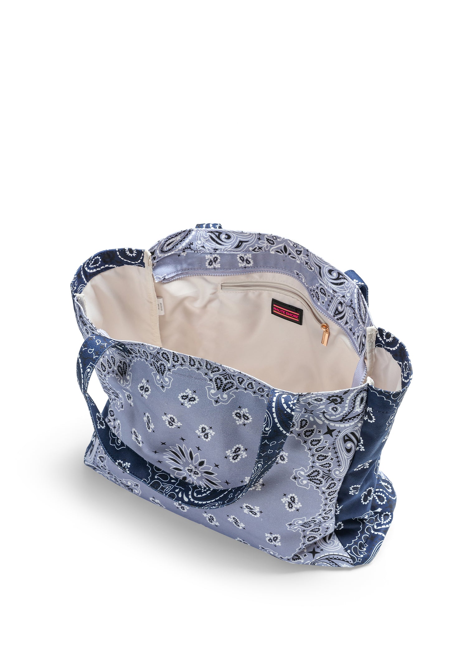 Bailey Navy/Light Blue Bandana Tote