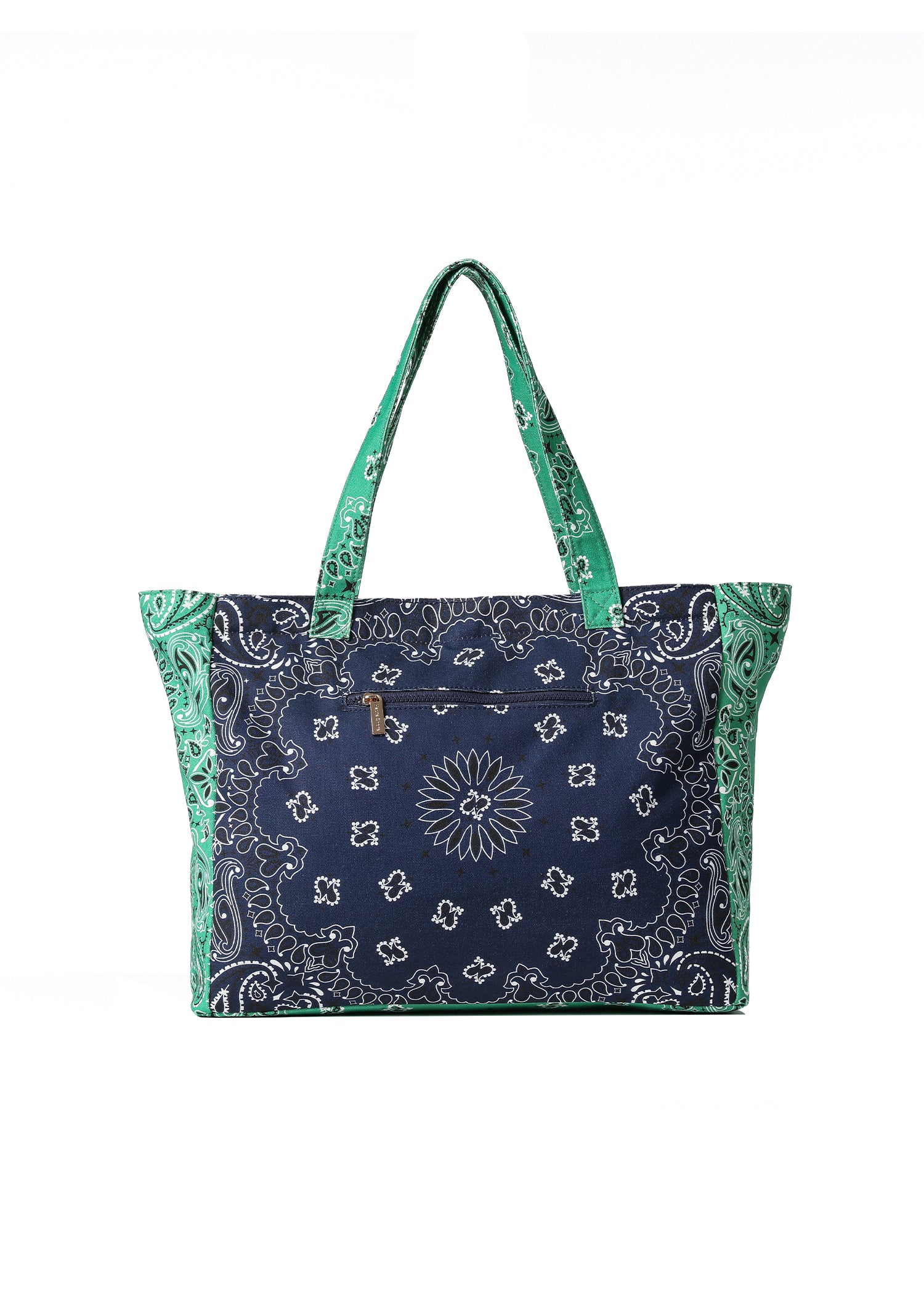 Bailey Navy/Green Bandana Tote with MONOGRAM