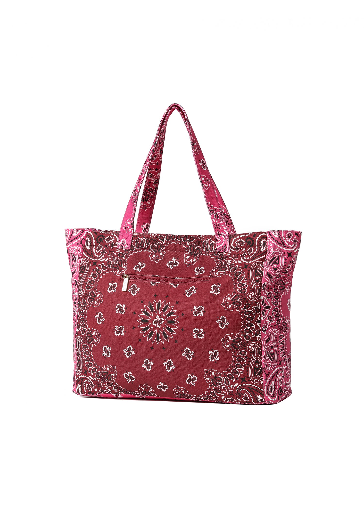 Bailey Burgundy/Pink Bandana Tote