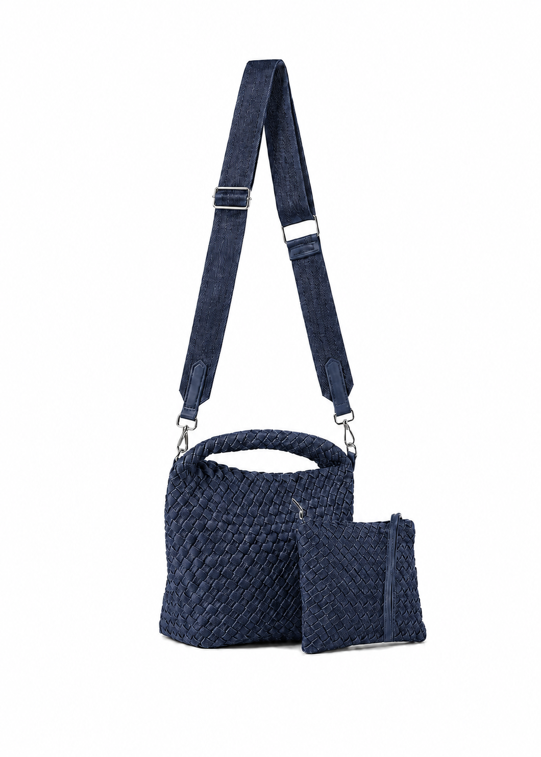 Shelly Indigo Woven Bucket Bag