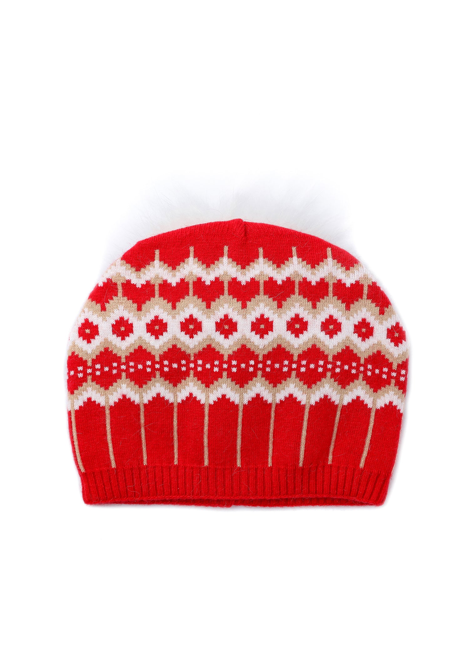 Fair Isle Beanie Red