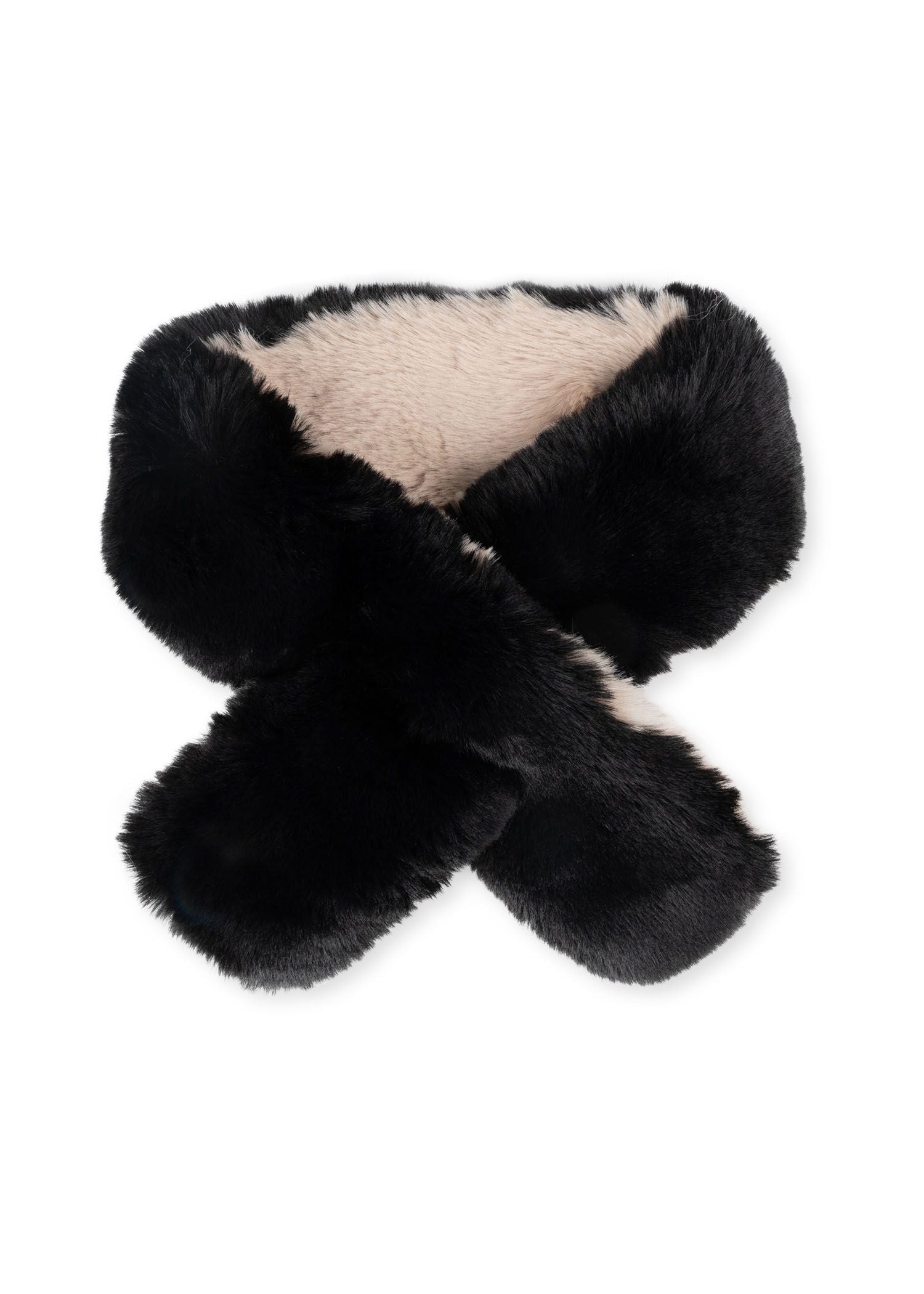 Whistler Scarf Faux Fur Black/Beige - FINAL SALE