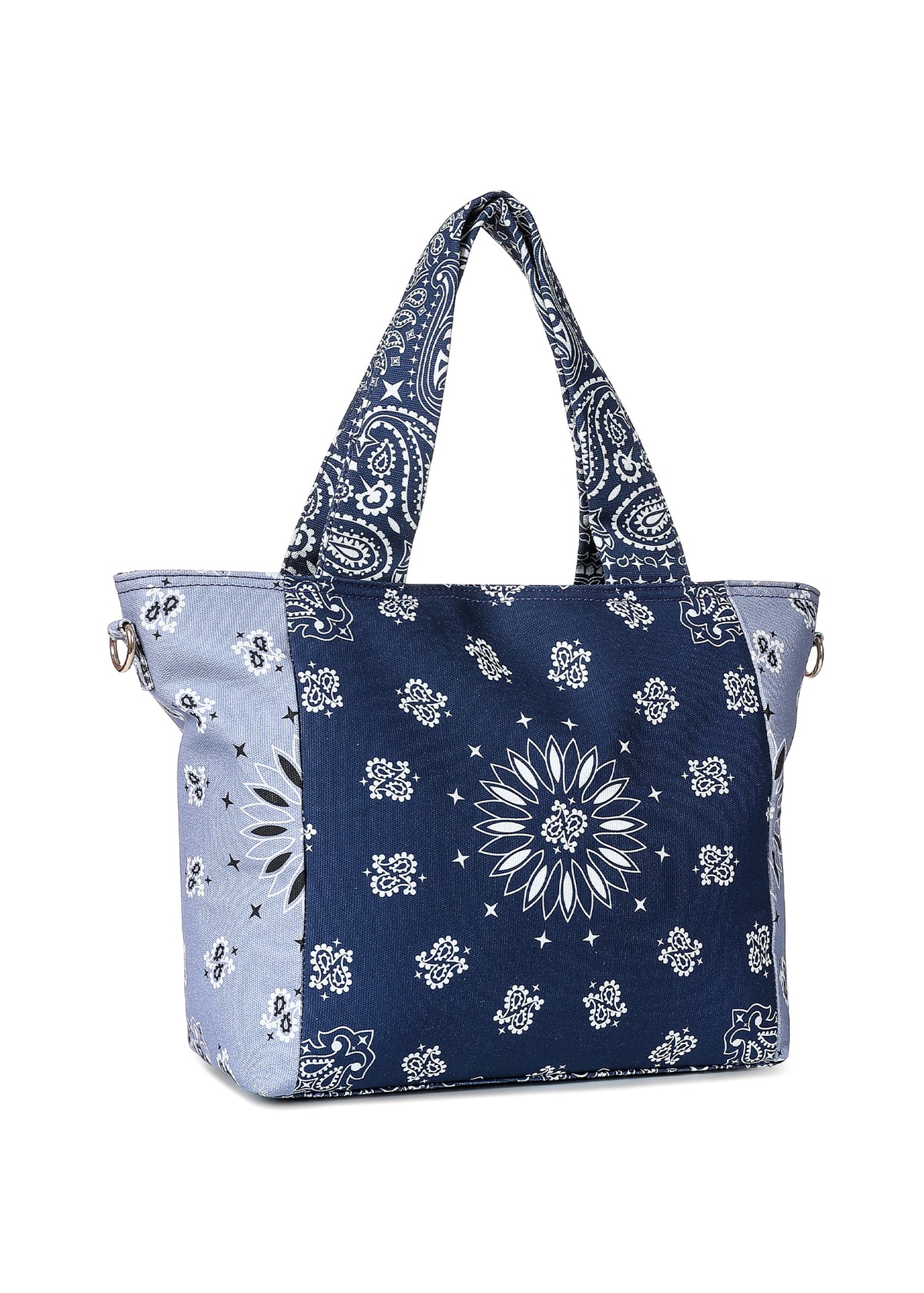 Jaime Navy/Light Blue Bandana Tote