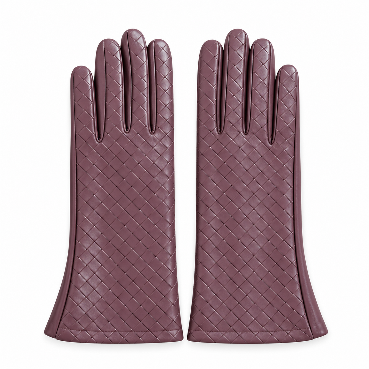 Plaza Burgundy Woven Vegan Leather Glove