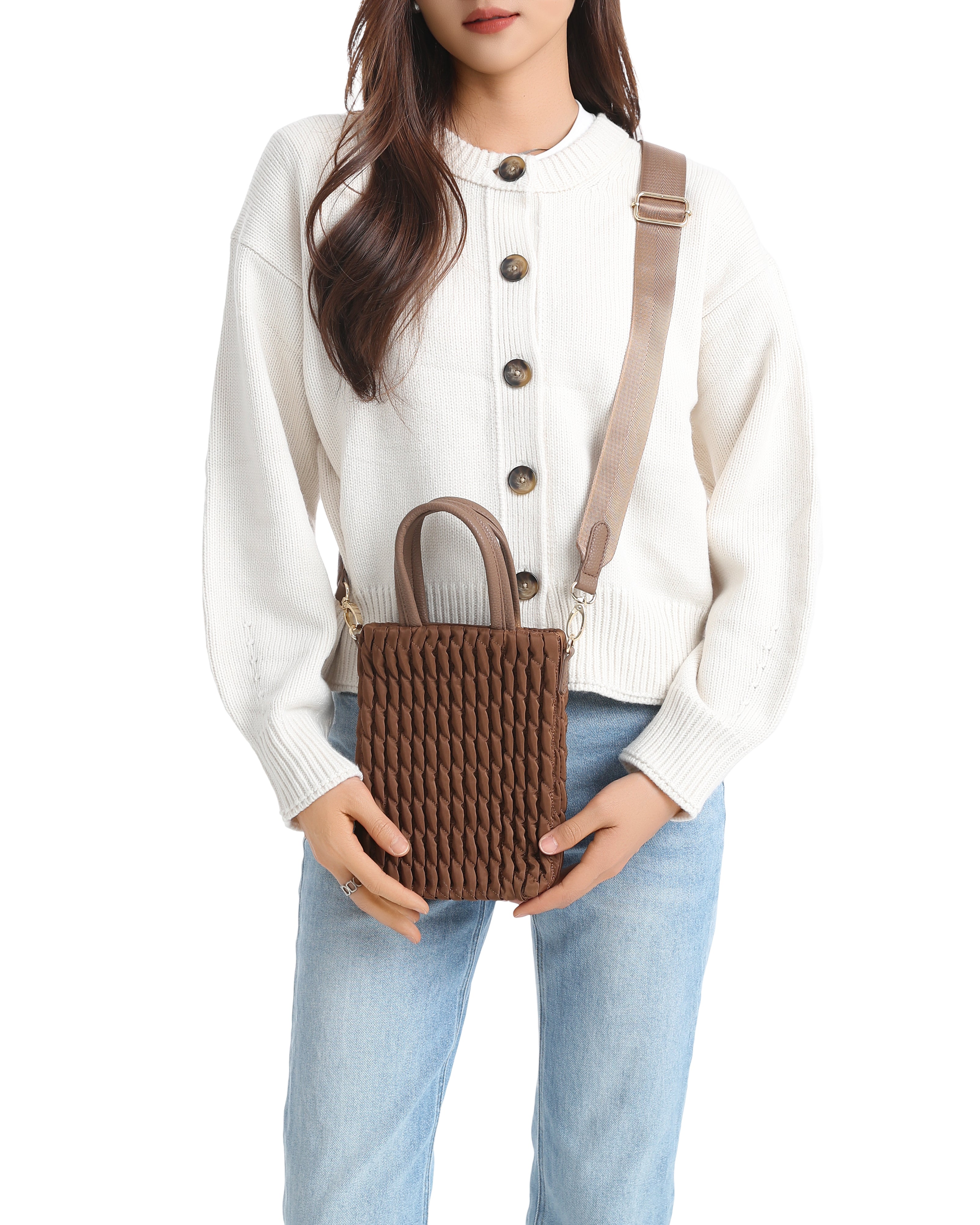 Mila Walnut Phone Crossbody Bag