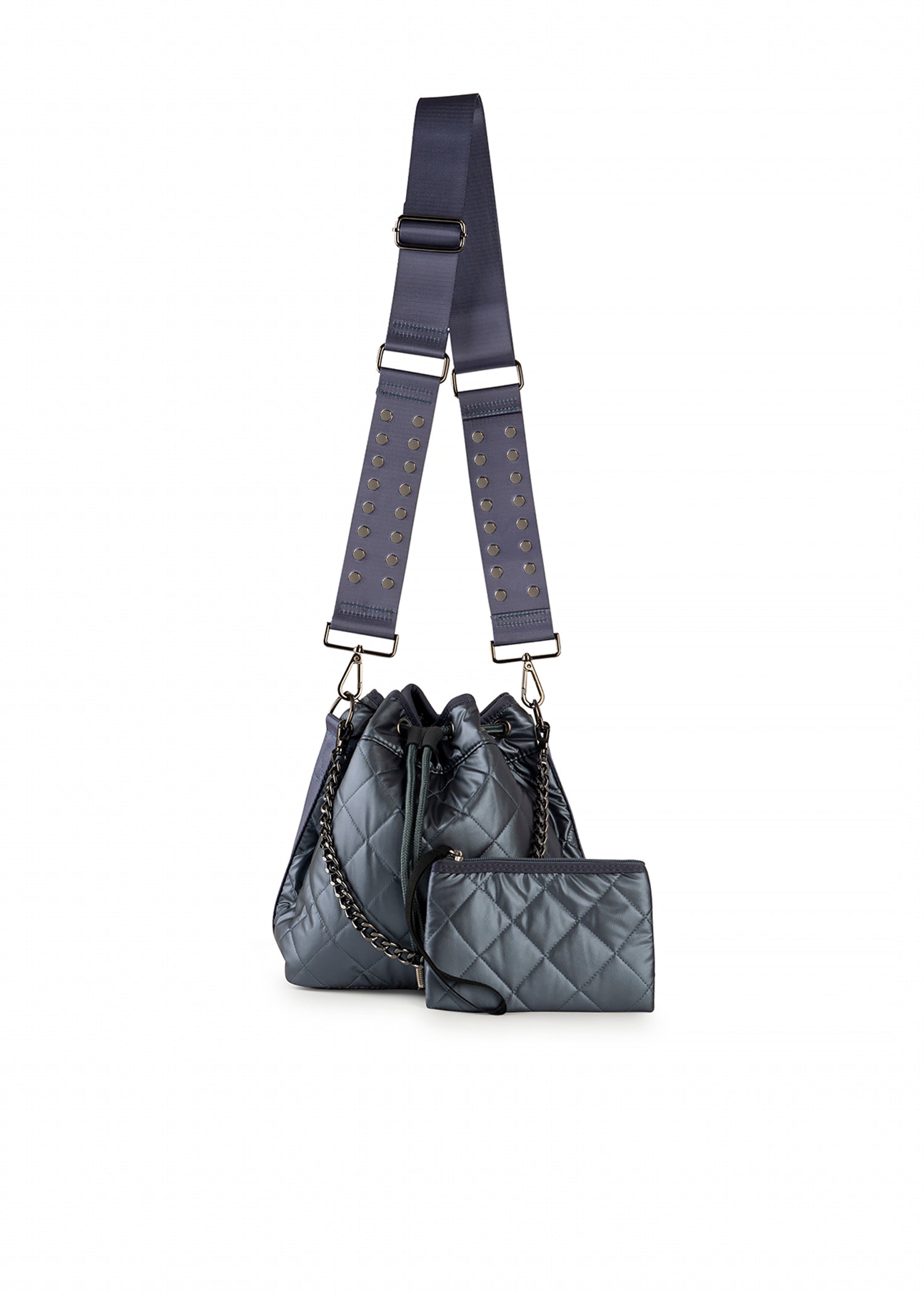 Lindsey Slate Puffer Bucket Bag - FINAL SALE