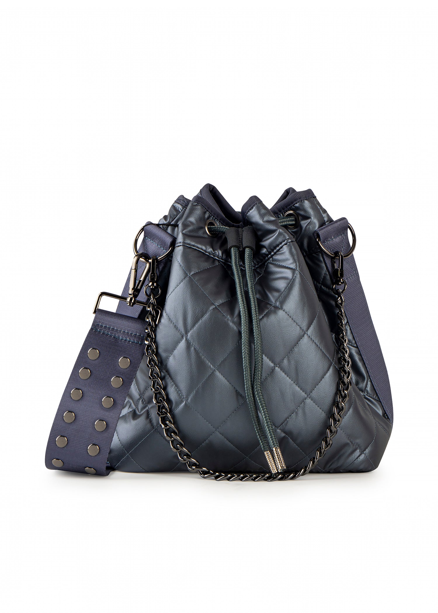 Lindsey Slate Puffer Bucket Bag - FINAL SALE